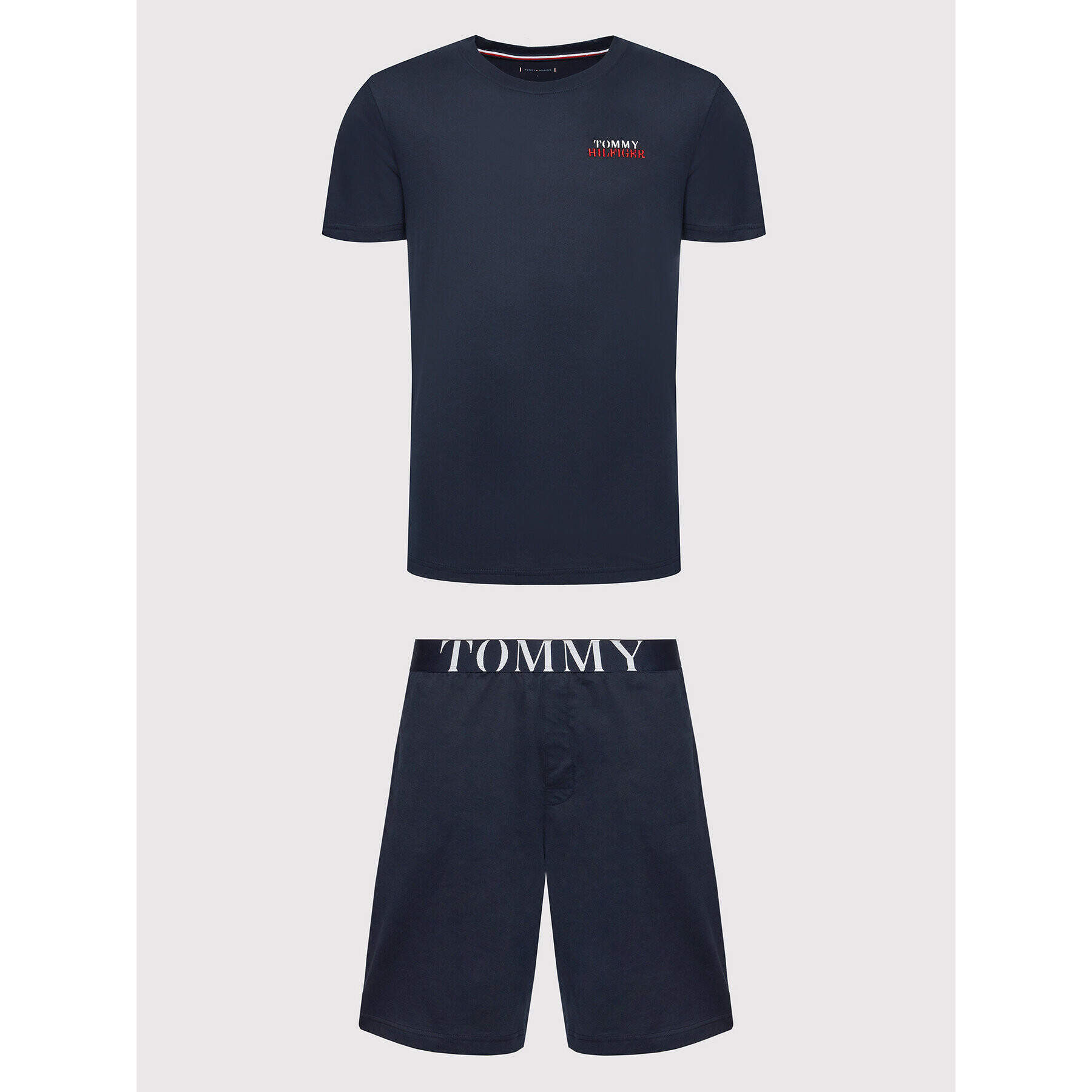 Tommy Hilfiger Pižama Short Set UM0UM02433 Mornarsko modra Regular Fit - Pepit.si