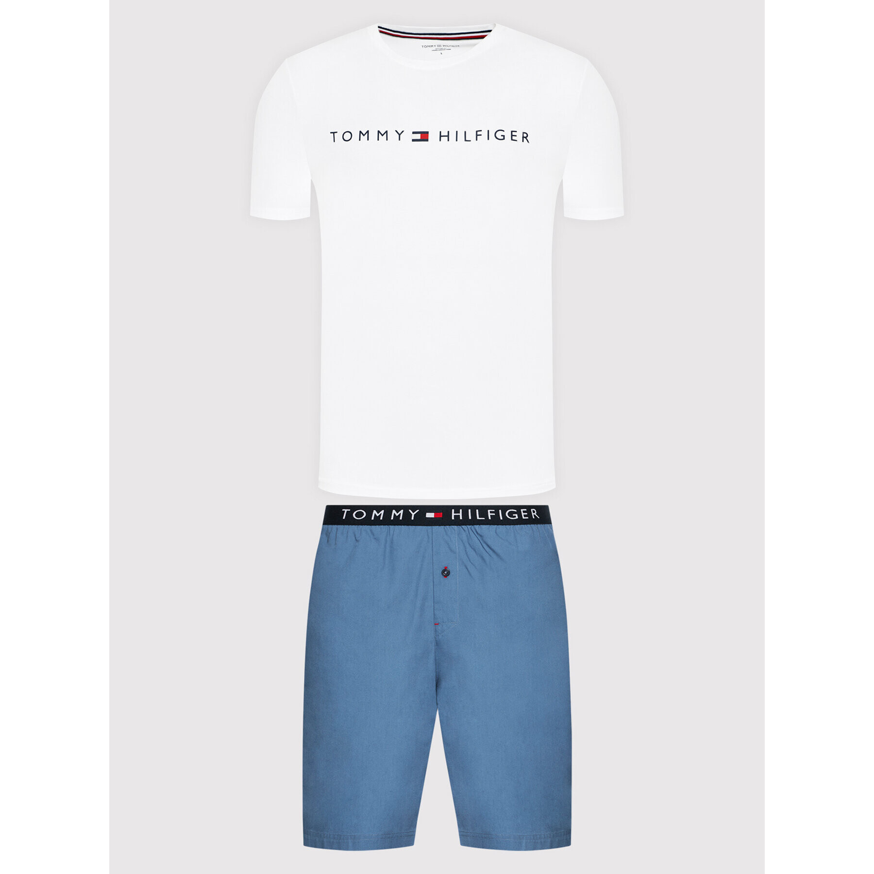 Tommy Hilfiger Pižama UM0UM01959 Bela - Pepit.si