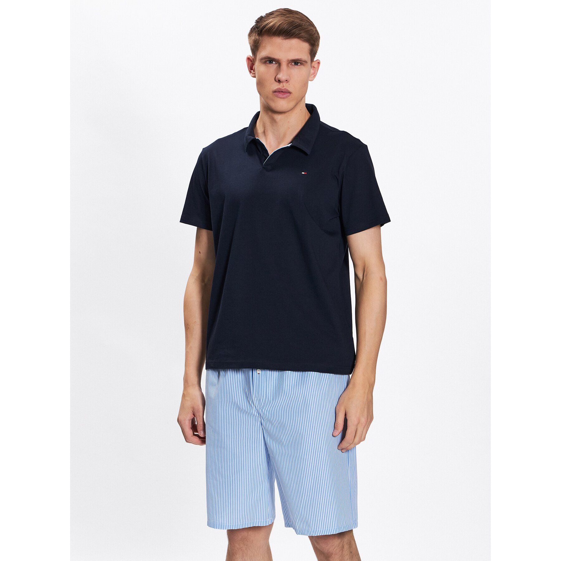 Tommy Hilfiger Pižama UM0UM02843 Mornarsko modra Regular Fit - Pepit.si