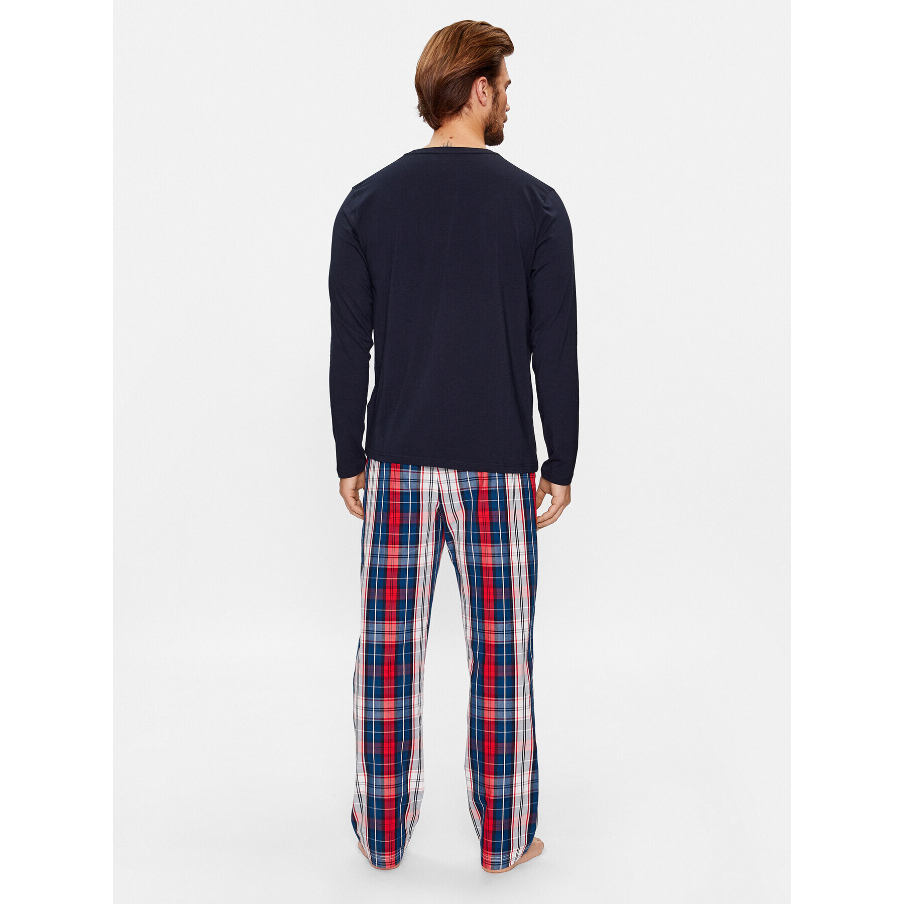 Tommy Hilfiger Pižama UM0UM02891 Mornarsko modra Regular Fit - Pepit.si