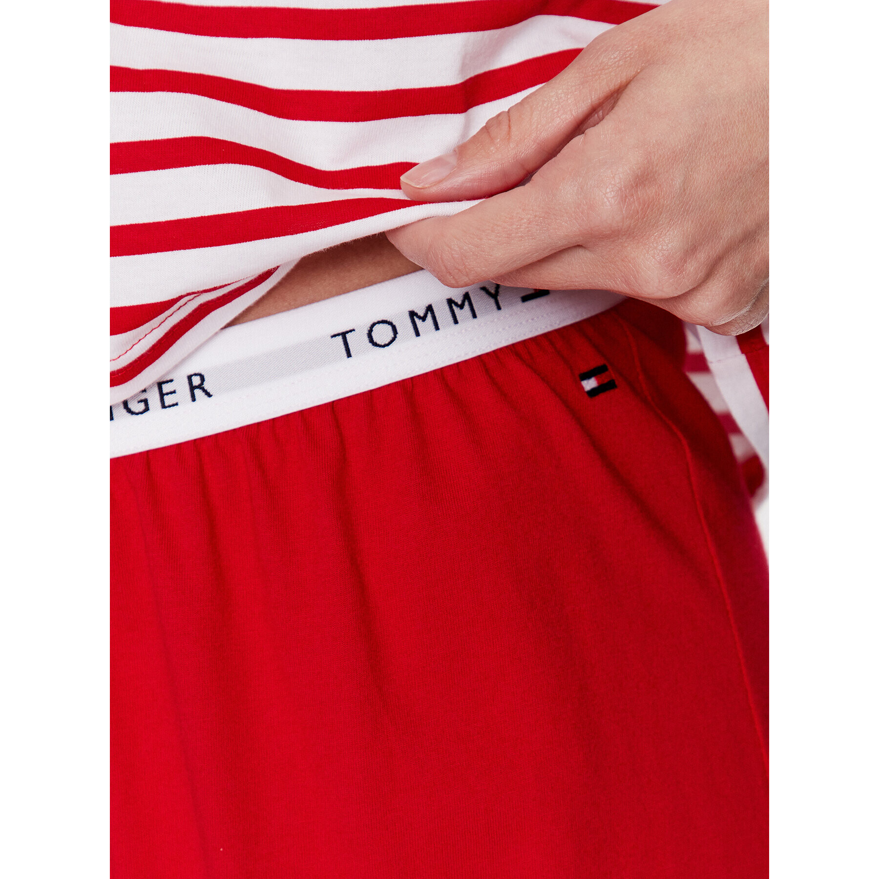 Tommy Hilfiger Pižama UW0UW04150 Rdeča Regular Fit - Pepit.si