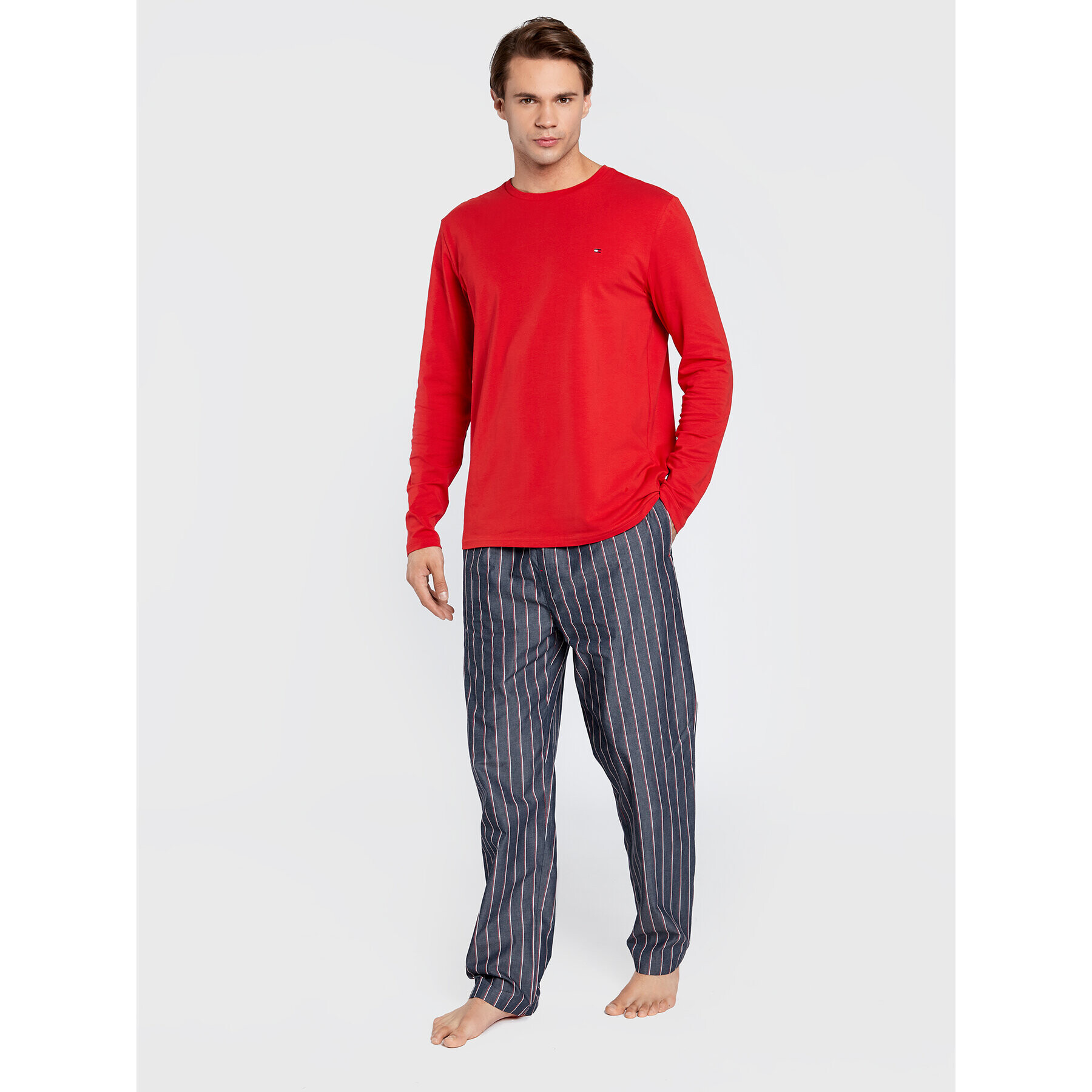 Tommy Hilfiger Pižama Woven UM0UM01960 Rdeča Regular Fit - Pepit.si