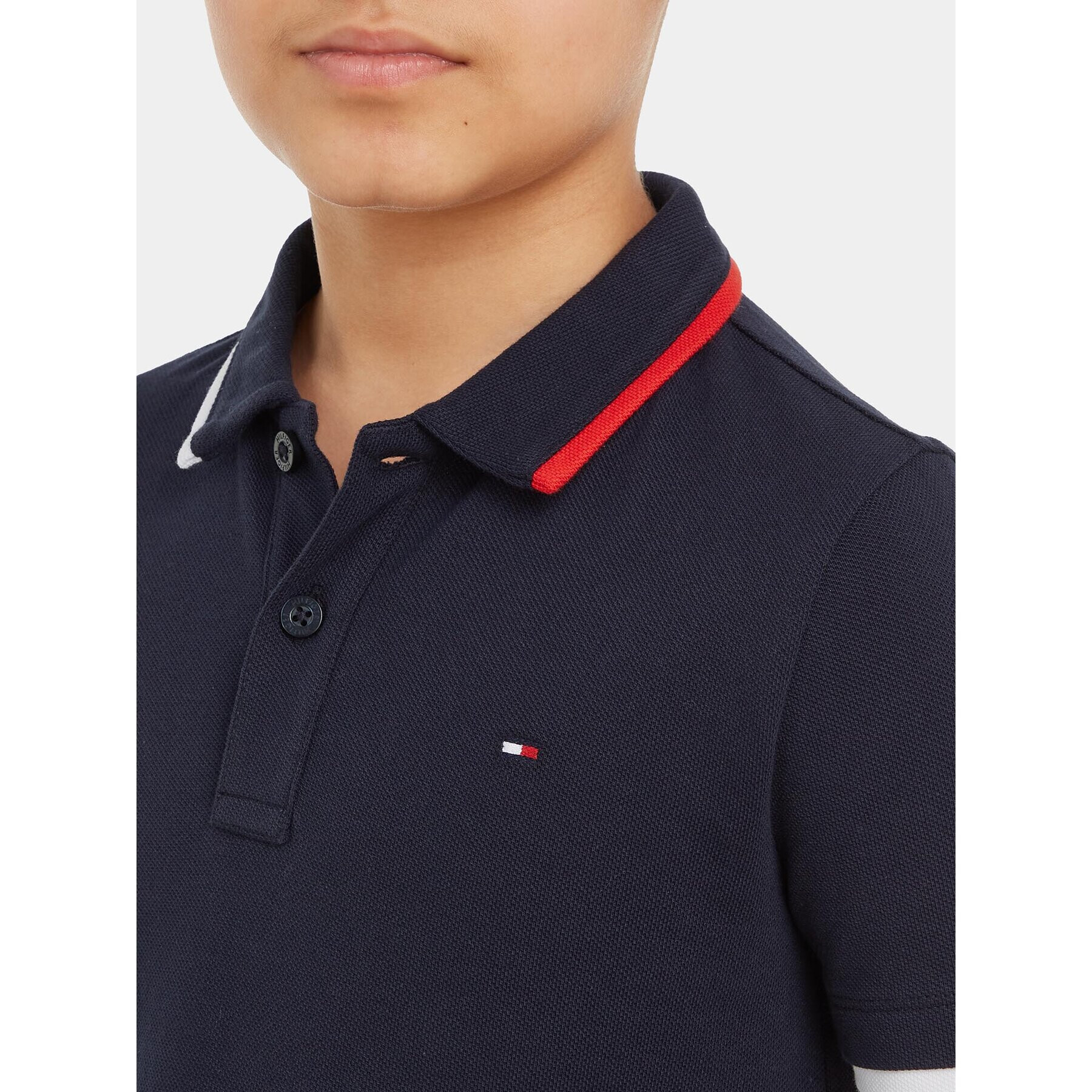 Tommy Hilfiger Polo majica KB0KB08534 Mornarsko modra Regular Fit - Pepit.si