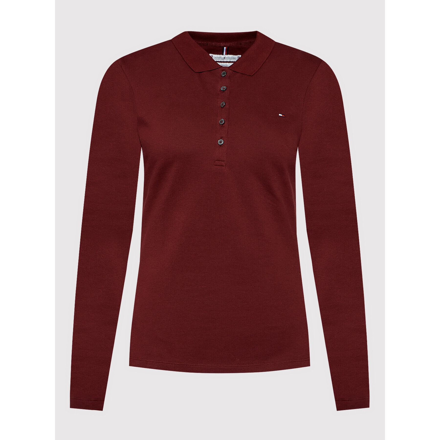 Tommy Hilfiger Polo majica WW0WW28536 Bordo rdeča Slim Fit - Pepit.si