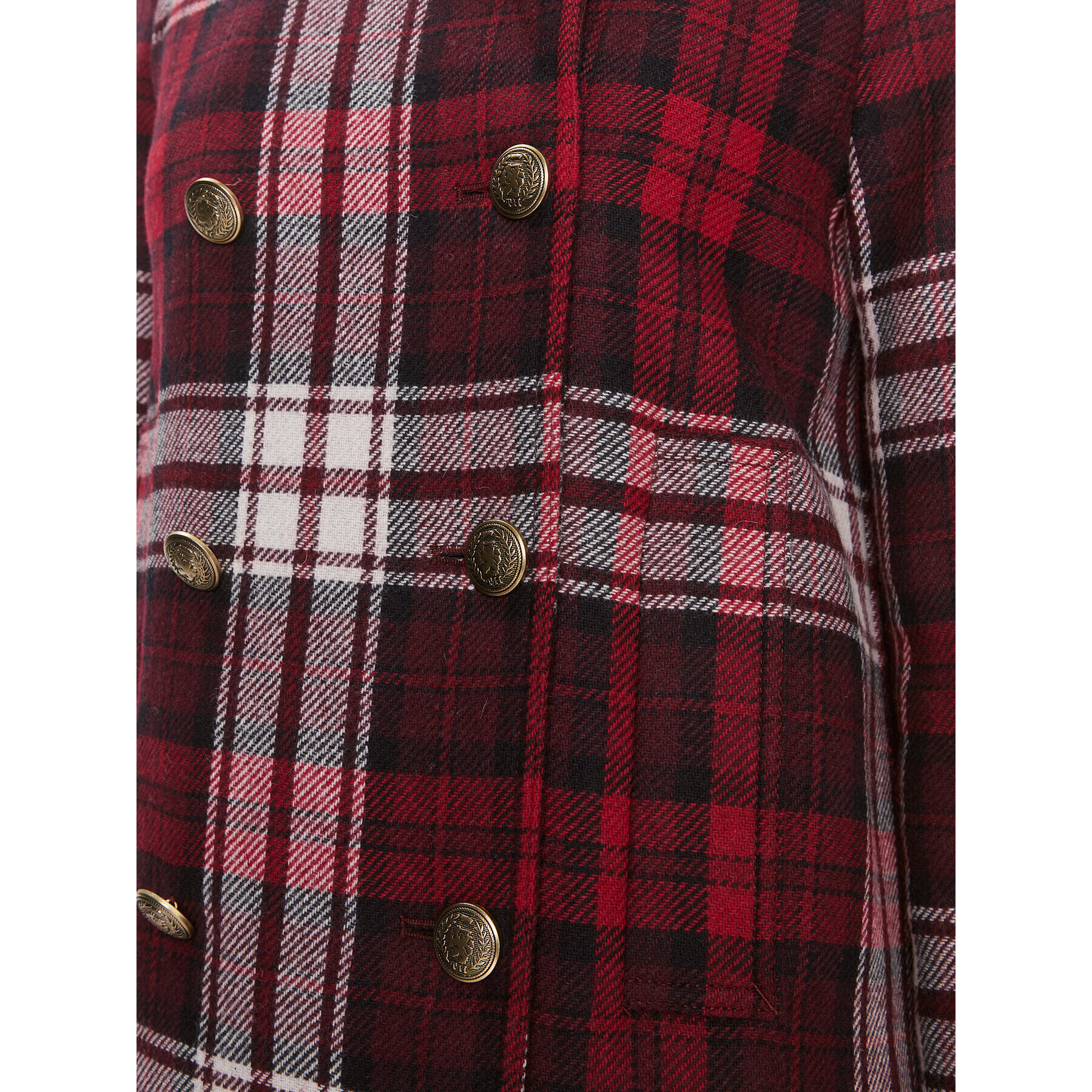 Tommy Hilfiger Prehodni plašč Tartan WW0WW40256 Rdeča Regular Fit - Pepit.si