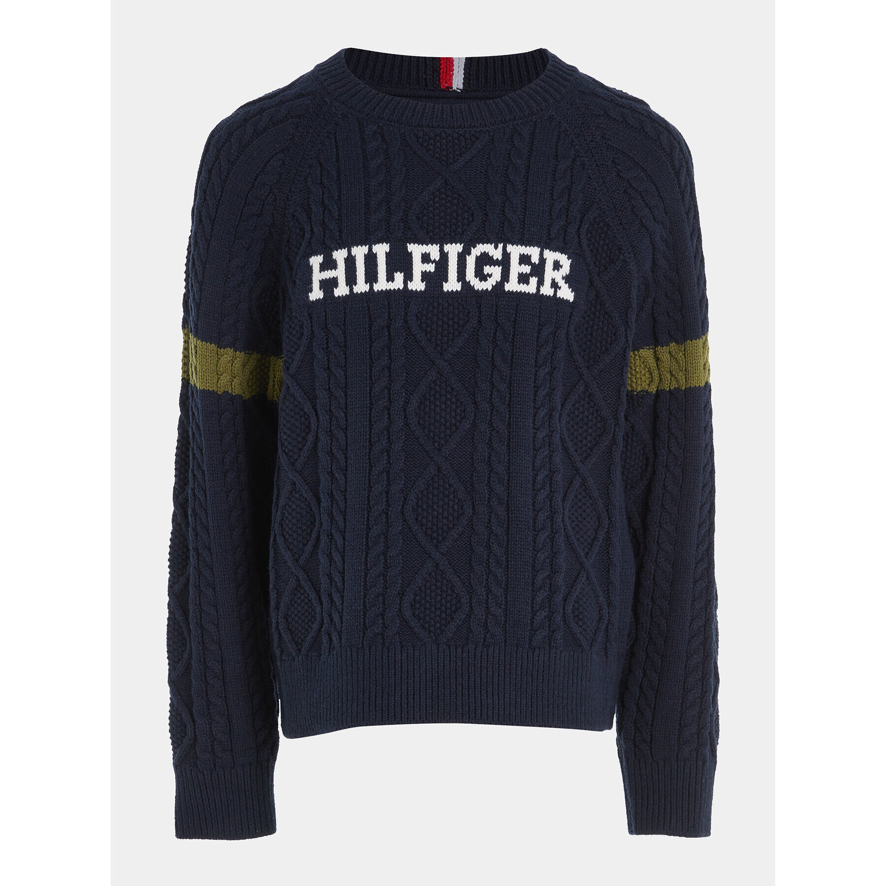 Tommy Hilfiger Pulover Monotype KB0KB08513 Mornarsko modra Regular Fit - Pepit.si