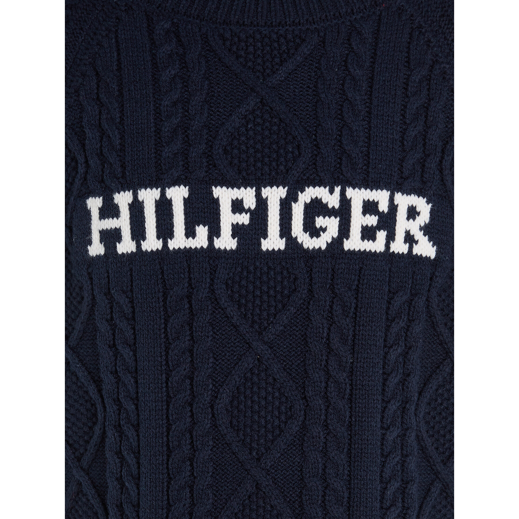 Tommy Hilfiger Pulover Monotype KB0KB08513 Mornarsko modra Regular Fit - Pepit.si