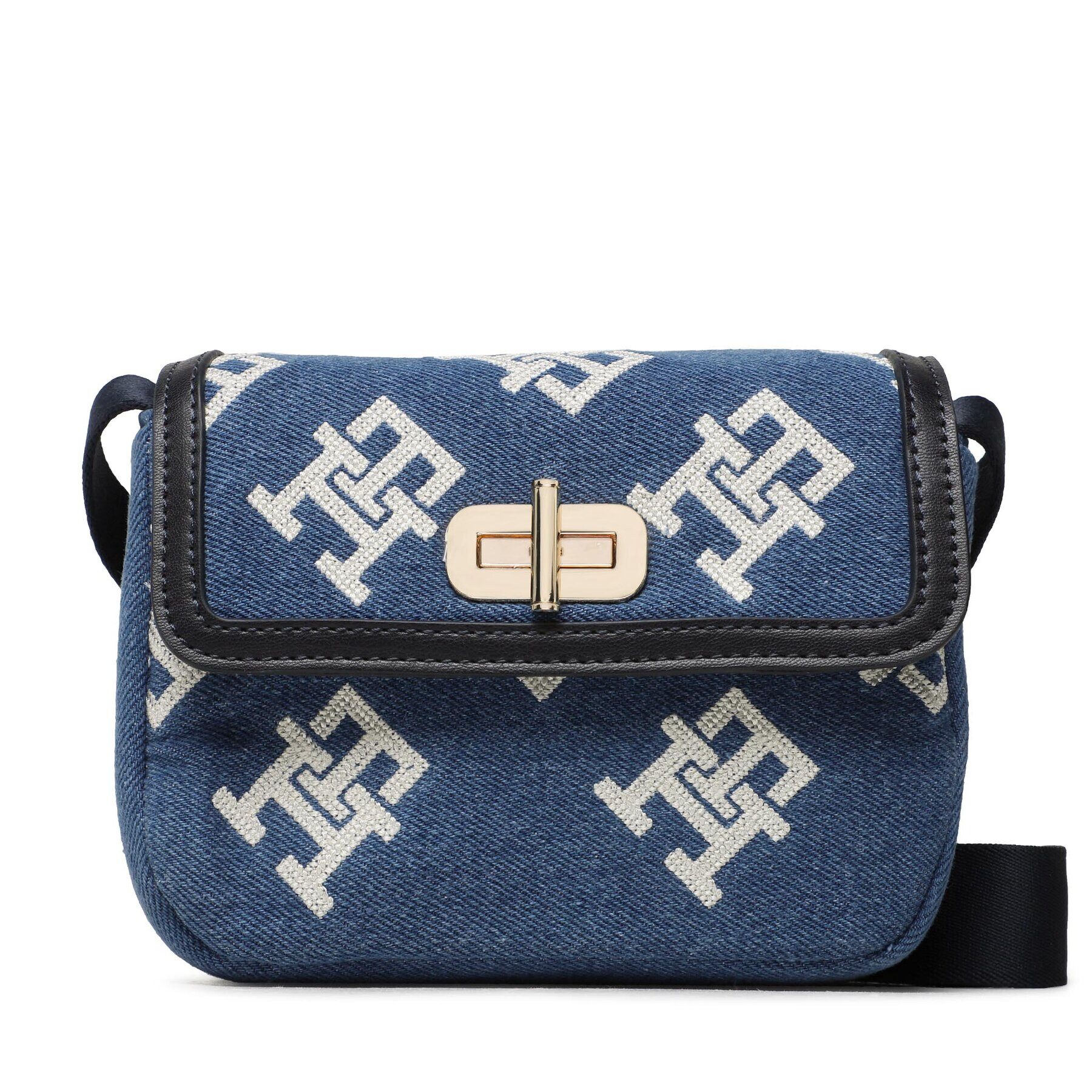 Tommy Hilfiger Ročna torba Monogram Turnlock AW0AW14581 Modra - Pepit.si