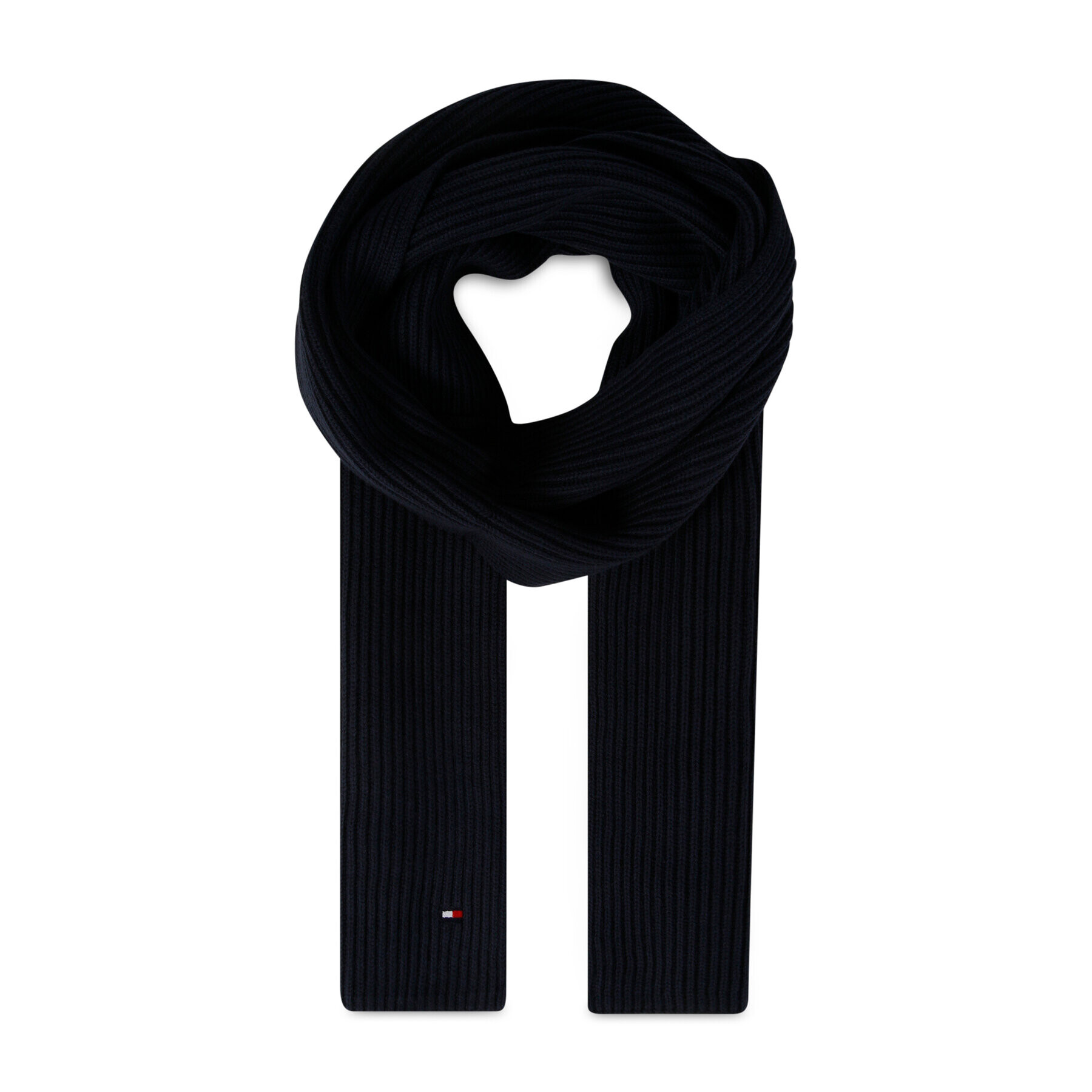 Tommy Hilfiger Ruta Essential Flag Knitted Scarf AM0AM10365 Mornarsko modra - Pepit.si