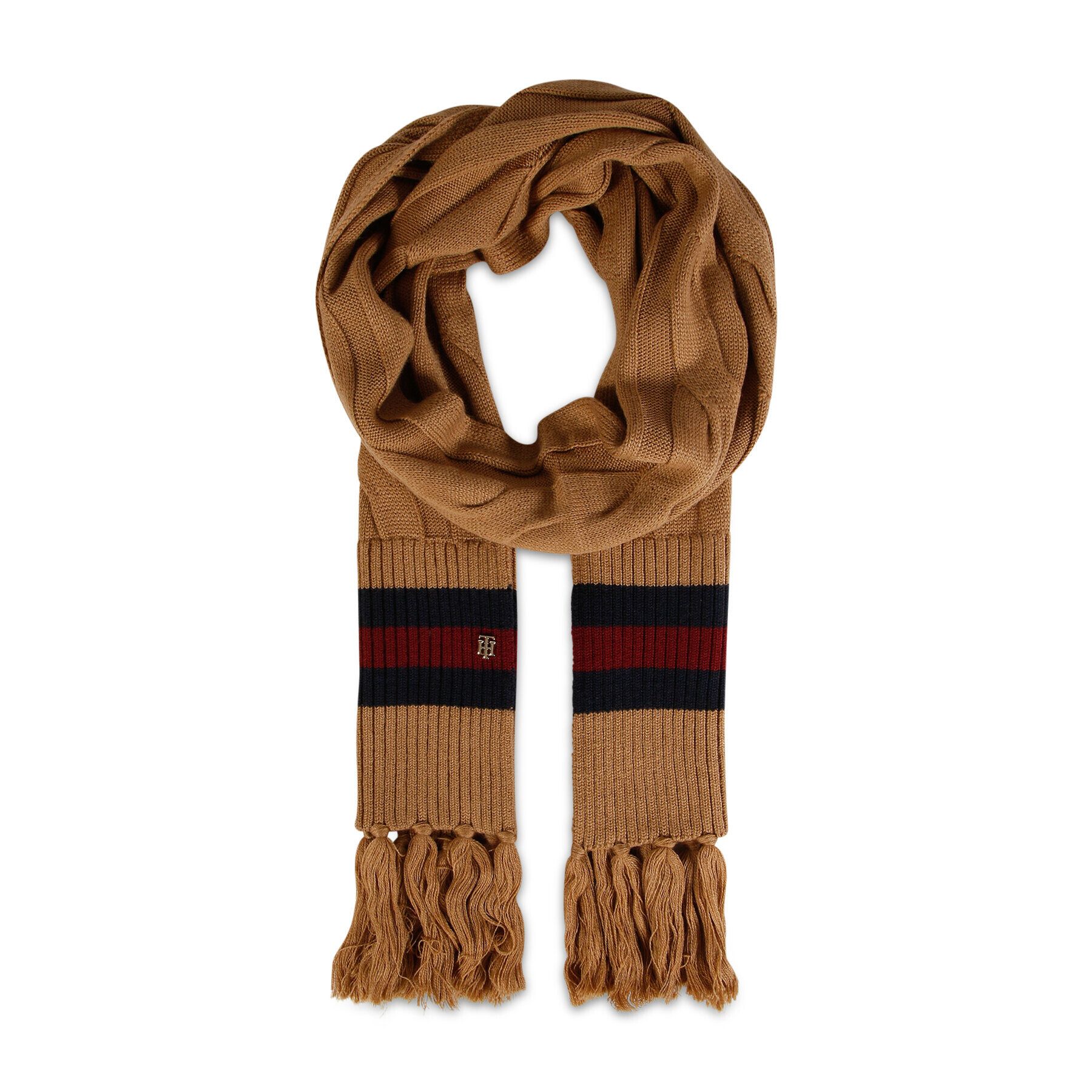 Tommy Hilfiger Ruta Luxe Cable Scarf AW0AW13840 Rjava - Pepit.si