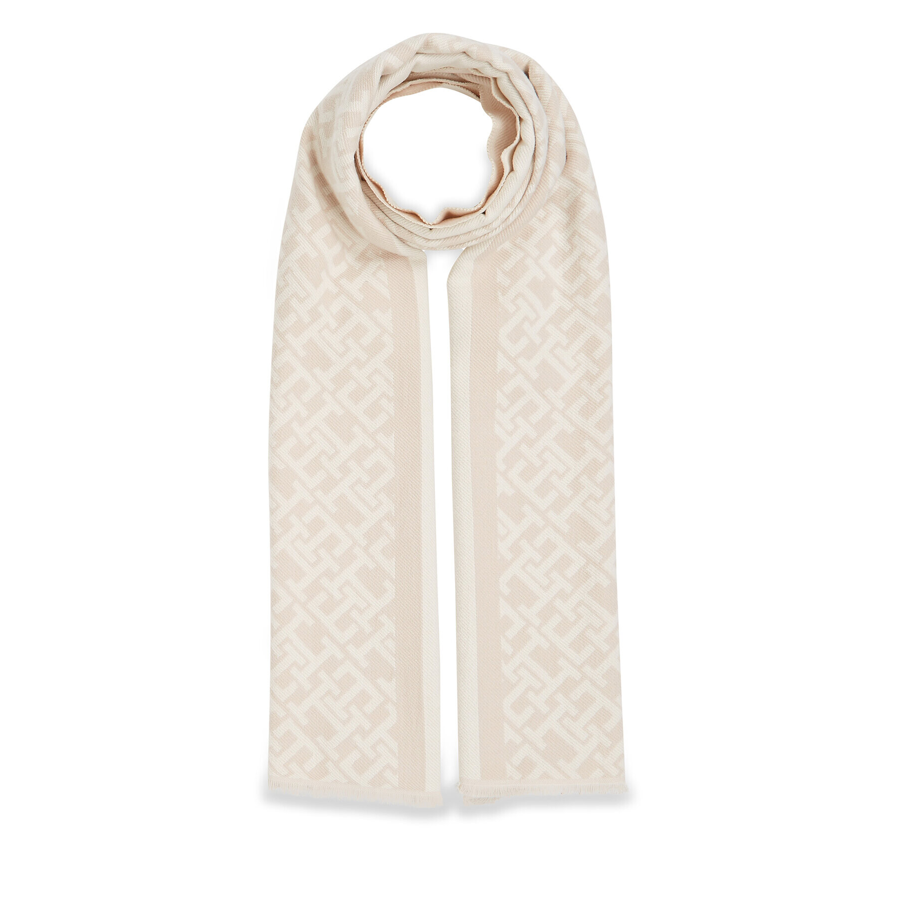 Tommy Hilfiger Ruta Monogram Brushed Scarf AW0AW15341 Bež - Pepit.si