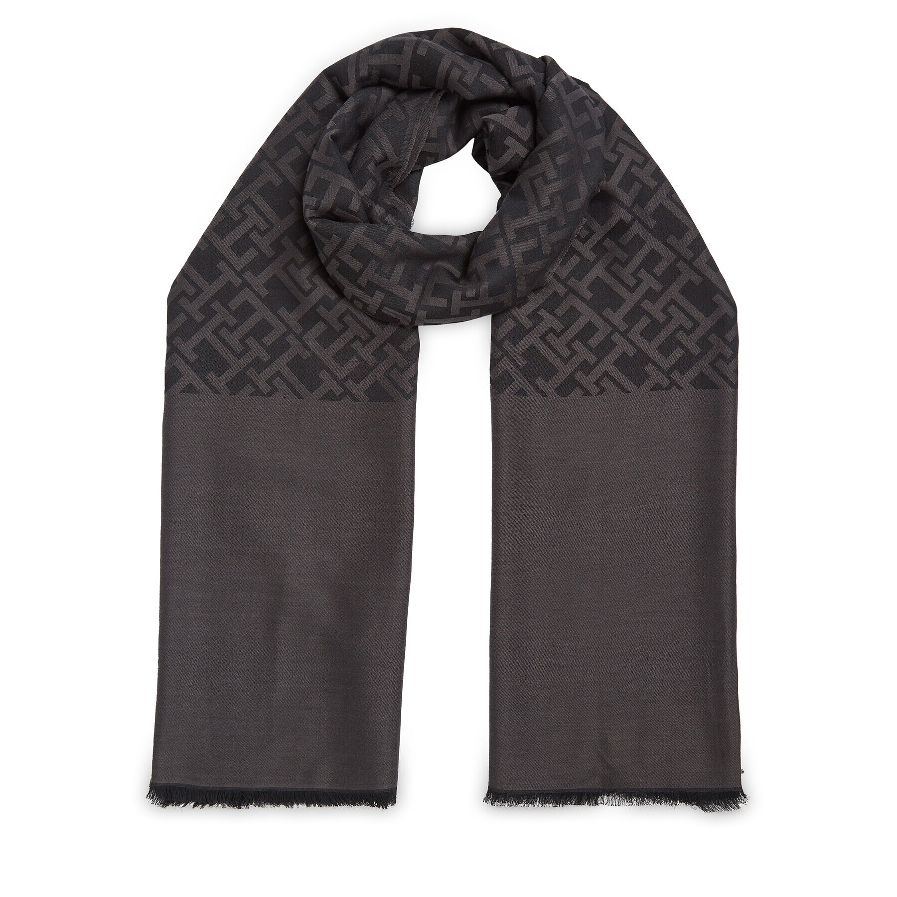 Tommy Hilfiger Ruta Monogram Micromodal Scarf AW0AW15622 Črna - Pepit.si