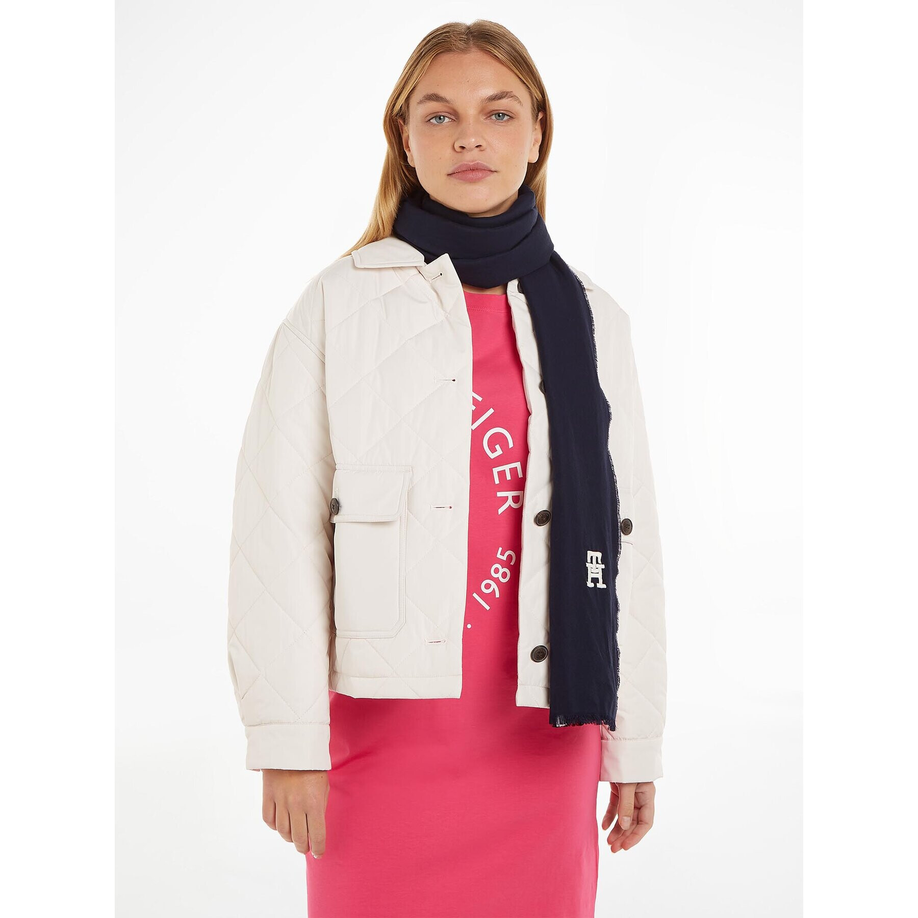 Tommy Hilfiger Ruta Th Femmine Scarf AW0AW14927 Mornarsko modra - Pepit.si