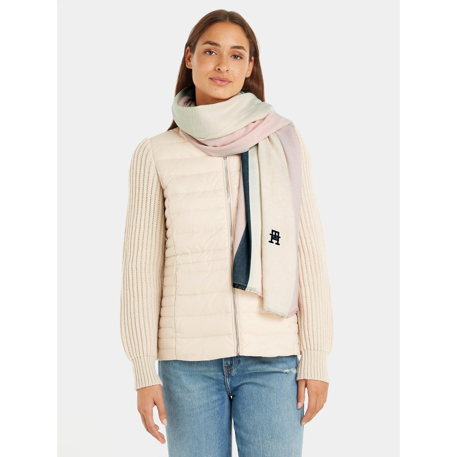 Tommy Hilfiger Ruta Th Iconic Scarf AW0AW15094 Roza - Pepit.si