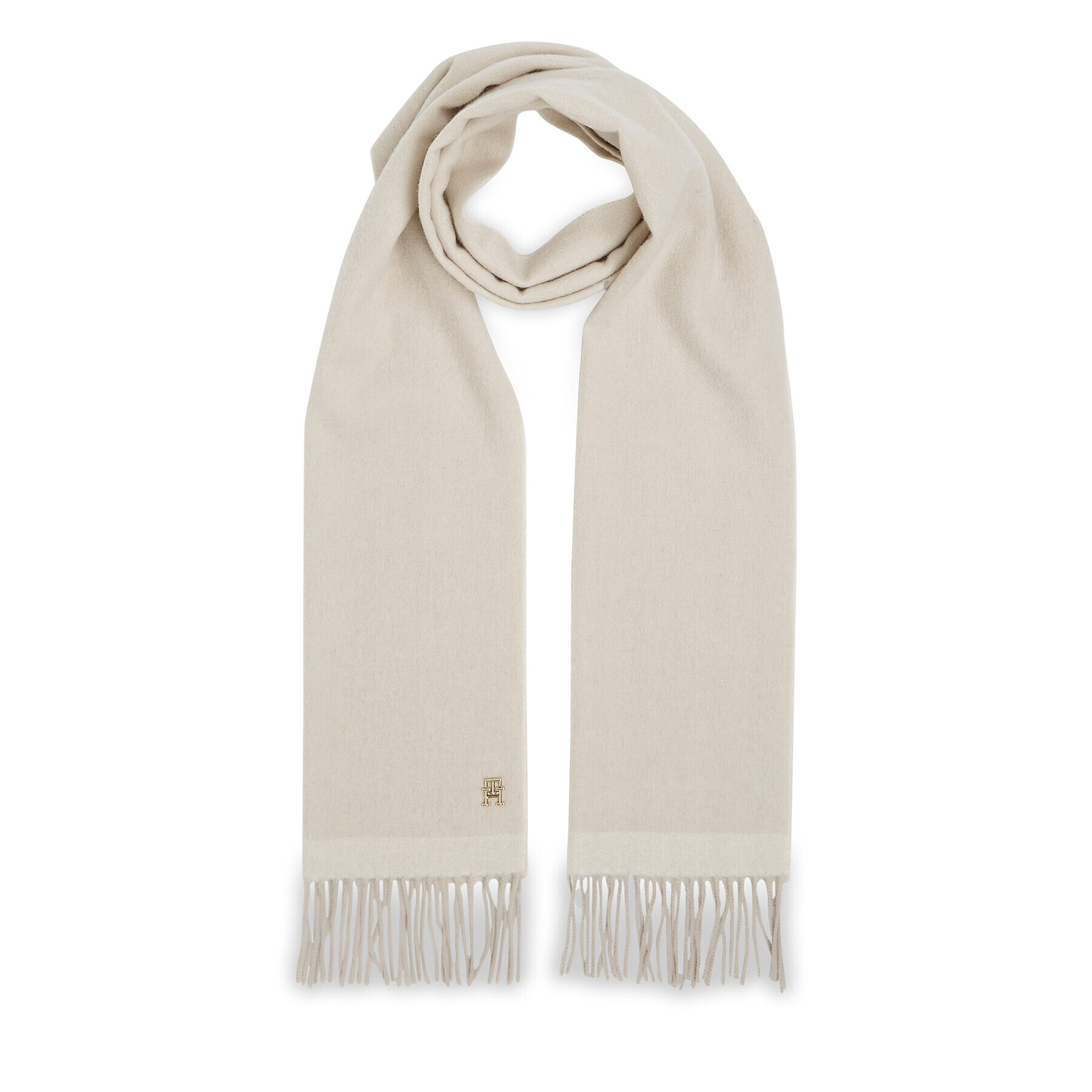 Tommy Hilfiger Šal Cashmere Chic Woven Scarf AW0AW15344 Bež - Pepit.si