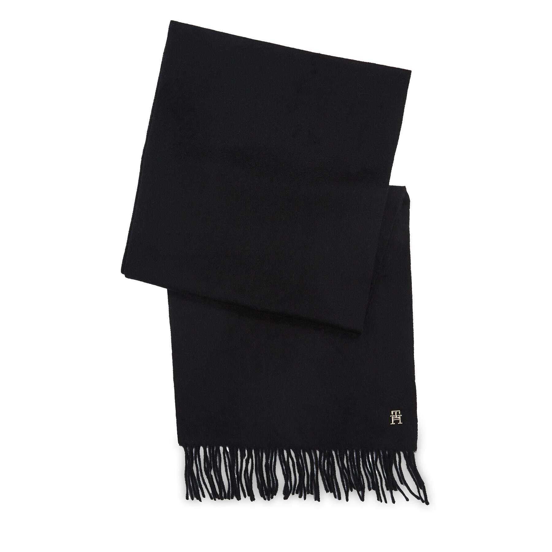 Tommy Hilfiger Šal Cashmere Chic Woven Scarf AW0AW15344 Črna - Pepit.si