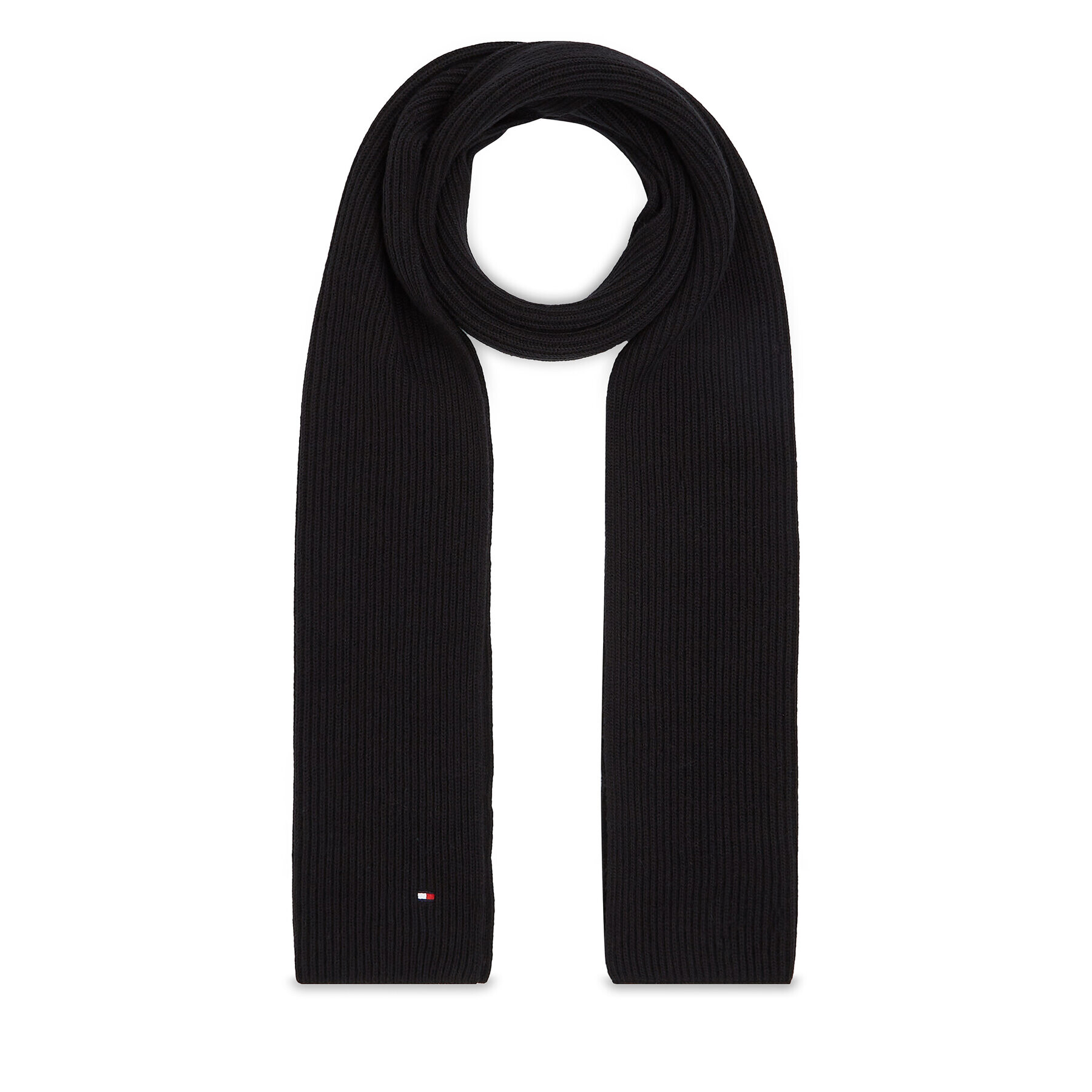 Tommy Hilfiger Šal Essential Flag Scarf AM0AM11480 Črna - Pepit.si