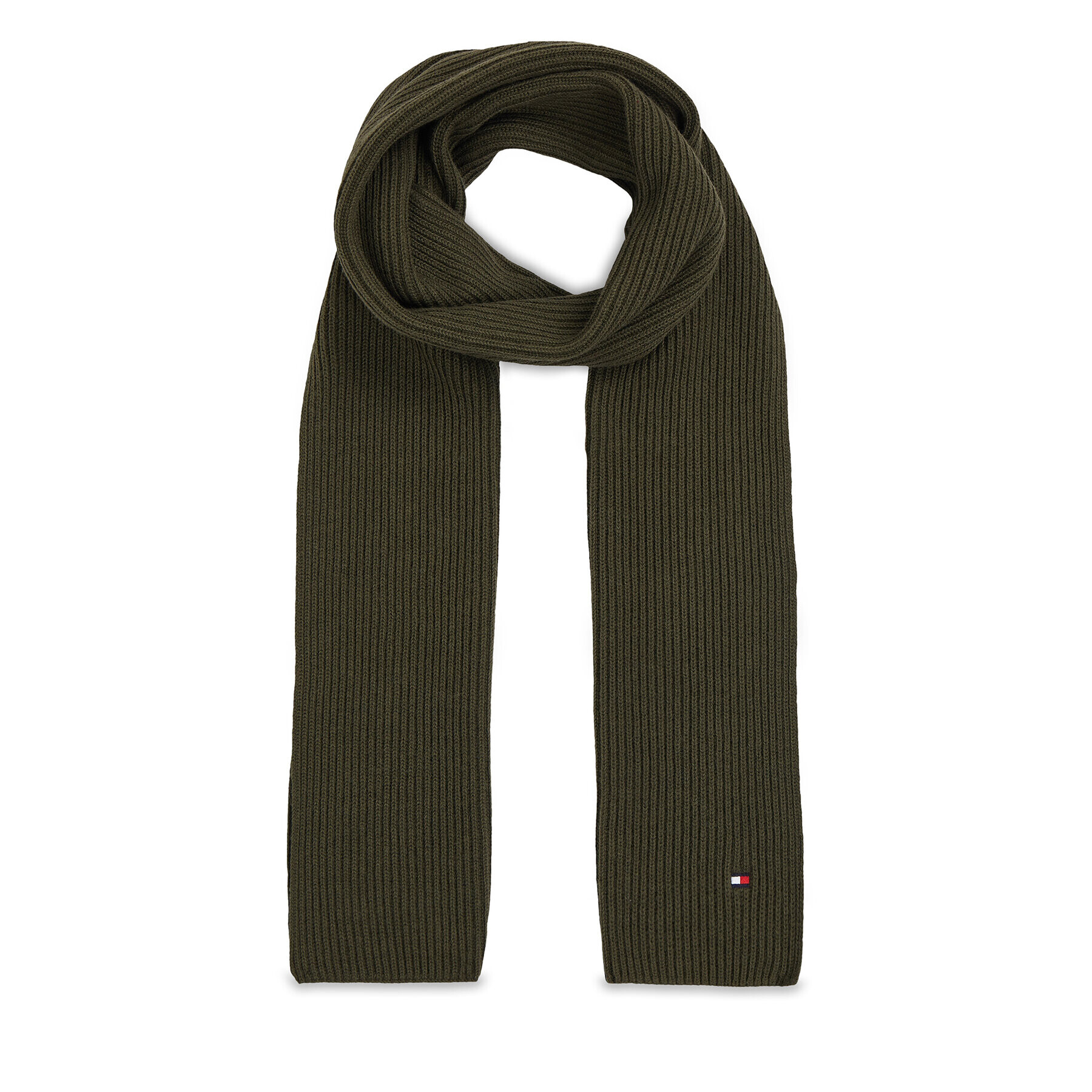 Tommy Hilfiger Šal Essential Flag Scarf AM0AM11480 Zelena - Pepit.si