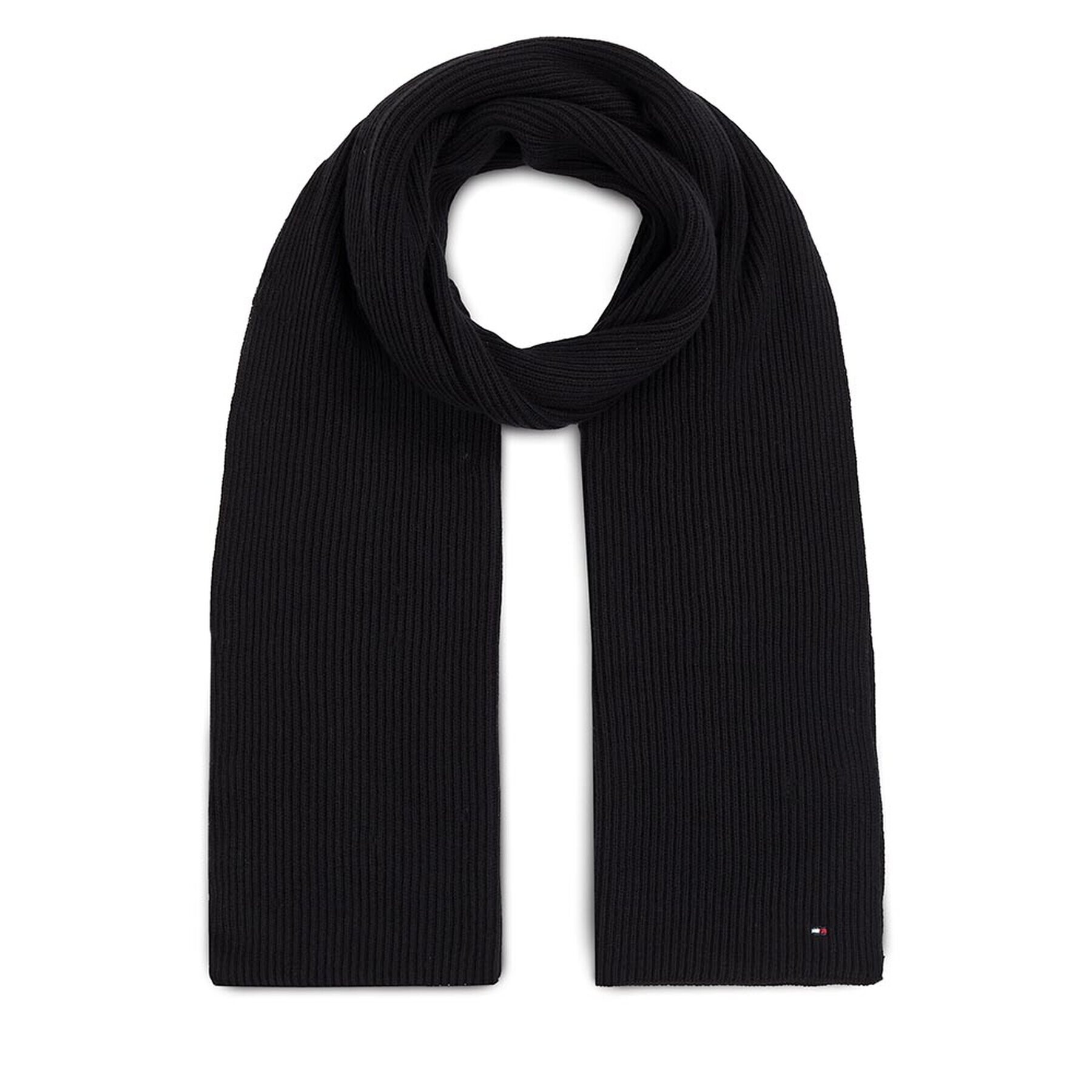 Tommy Hilfiger Šal Essential Flag Scarf AW0AW15348 Črna - Pepit.si