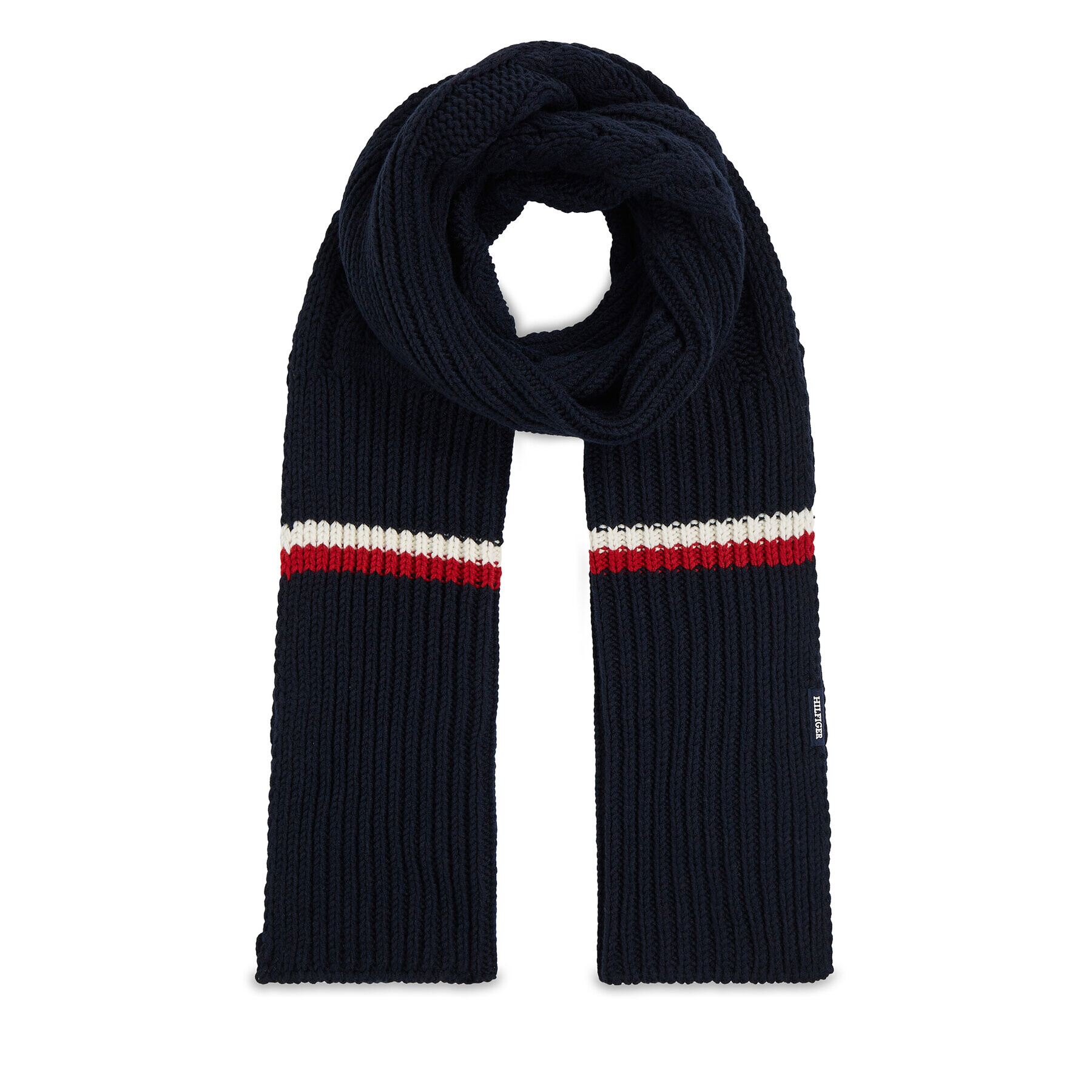 Tommy Hilfiger Šal Monotype Chunky Knit Scarf AM0AM11507 Mornarsko modra - Pepit.si