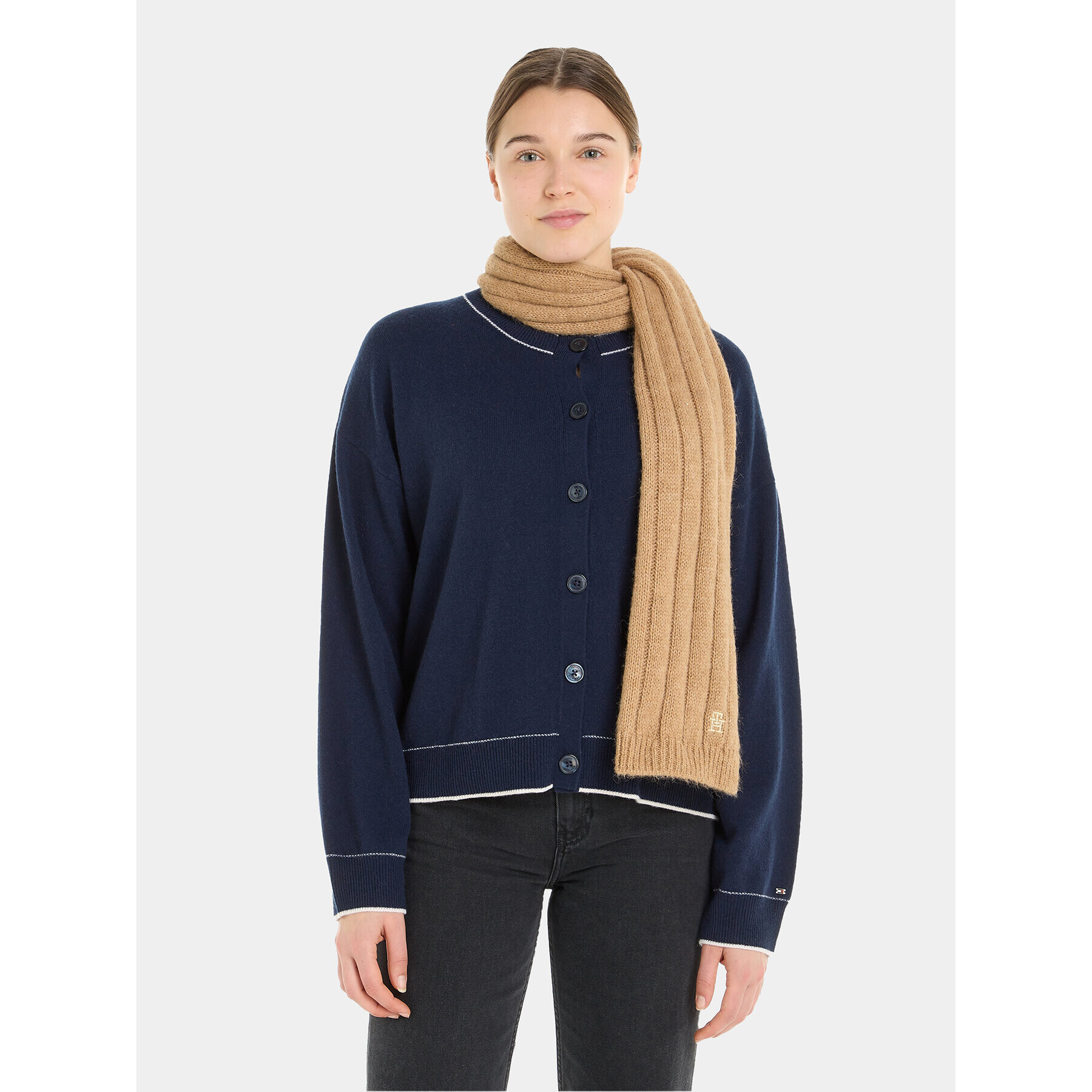 Tommy Hilfiger Šal Th Timeless Scarf AW0AW15351 Bež - Pepit.si