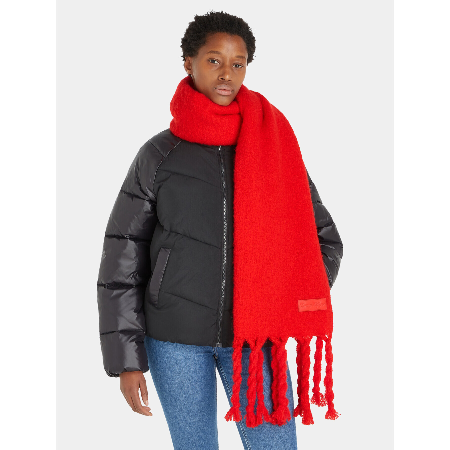 Tommy Hilfiger Šal Tommy Twist Scarf AW0AW15530 Oranžna - Pepit.si