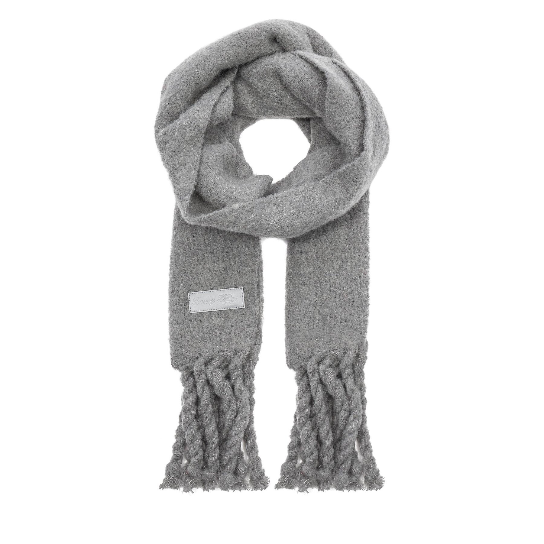 Tommy Hilfiger Šal Tommy Twist Scarf AW0AW15530 Siva - Pepit.si