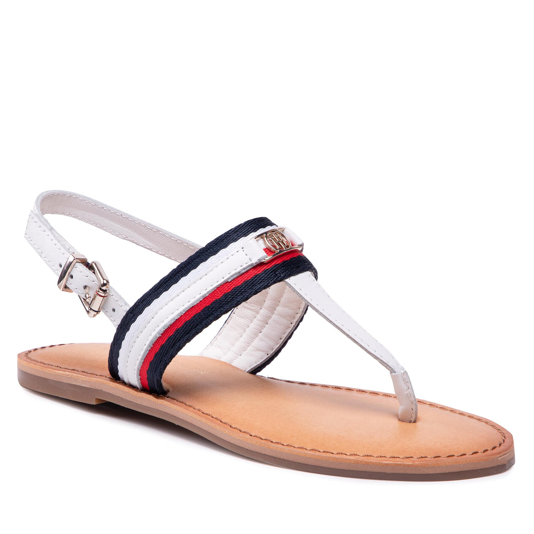 Tommy Hilfiger Sandali Corporate Webbing Flat Sandal FW0FW06232 Bela - Pepit.si