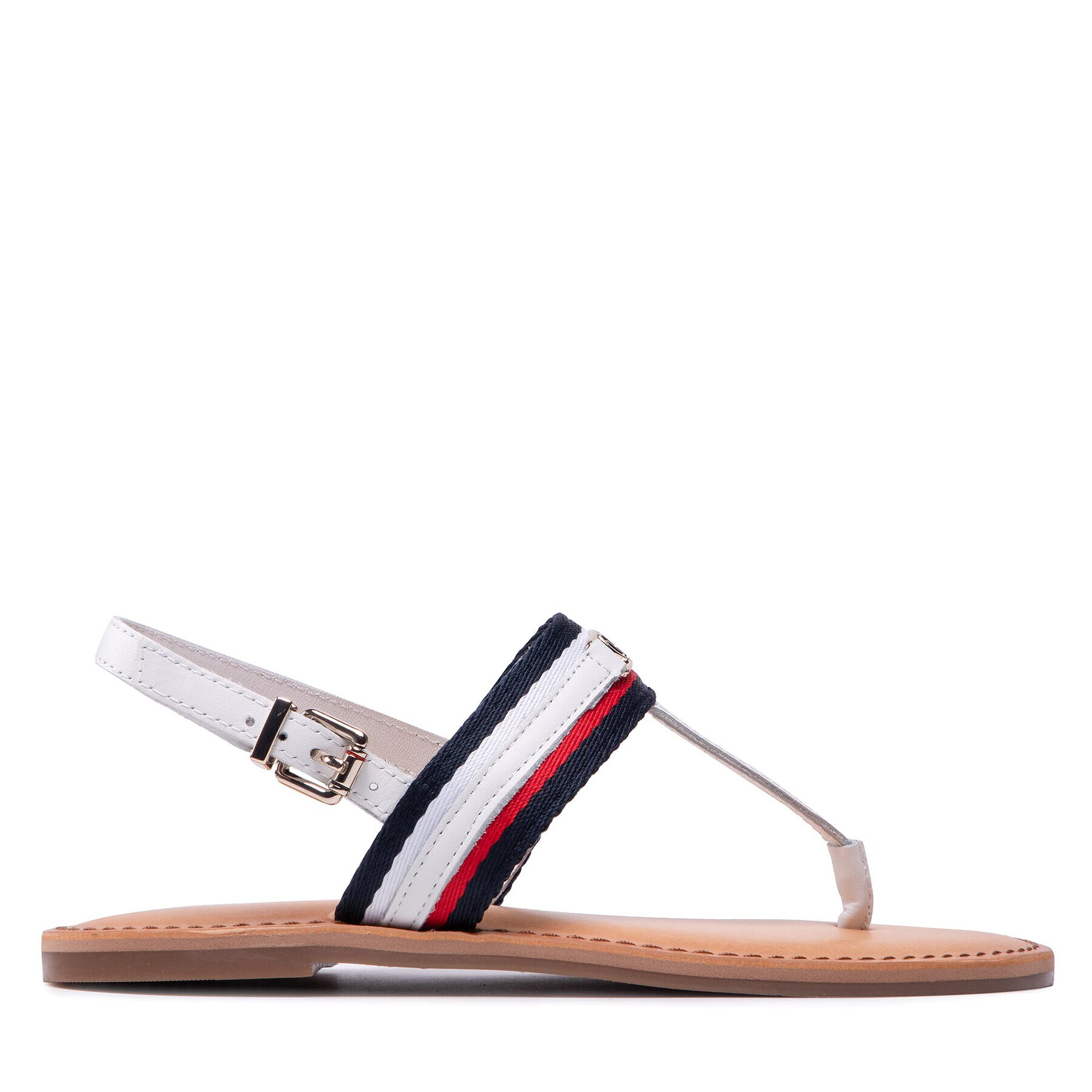 Tommy Hilfiger Sandali Corporate Webbing Flat Sandal FW0FW06232 Bela - Pepit.si