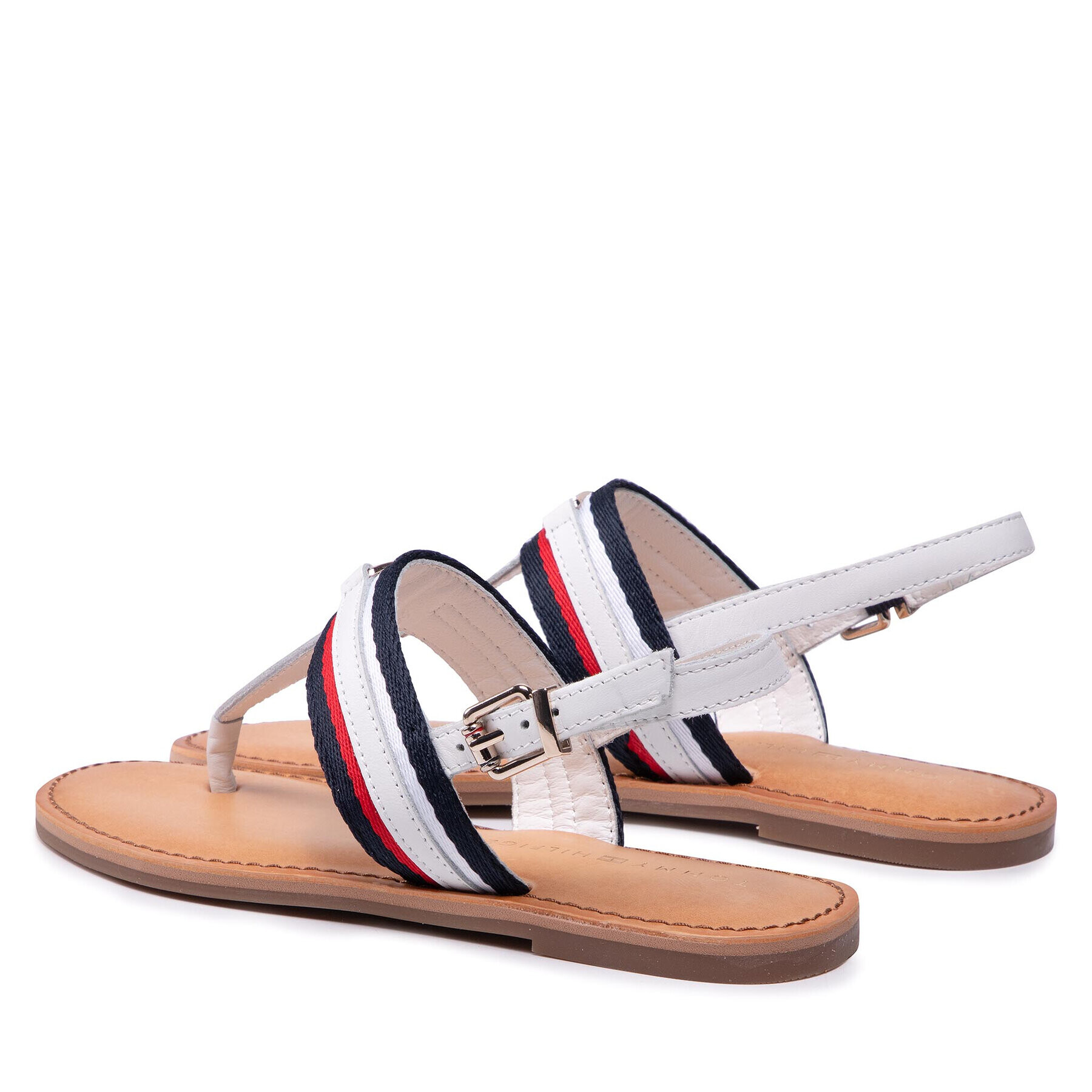 Tommy Hilfiger Sandali Corporate Webbing Flat Sandal FW0FW06232 Bela - Pepit.si