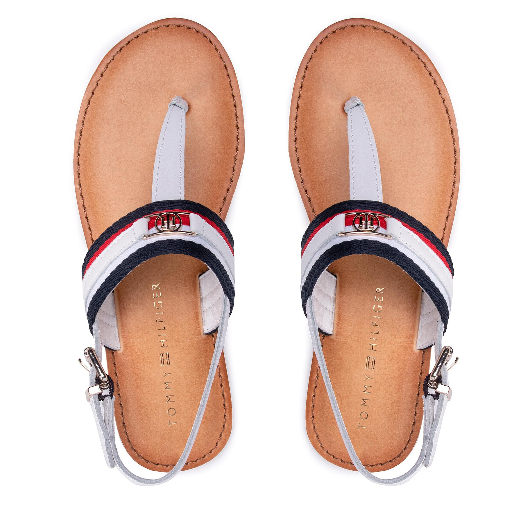 Tommy Hilfiger Sandali Corporate Webbing Flat Sandal FW0FW06232 Bela - Pepit.si