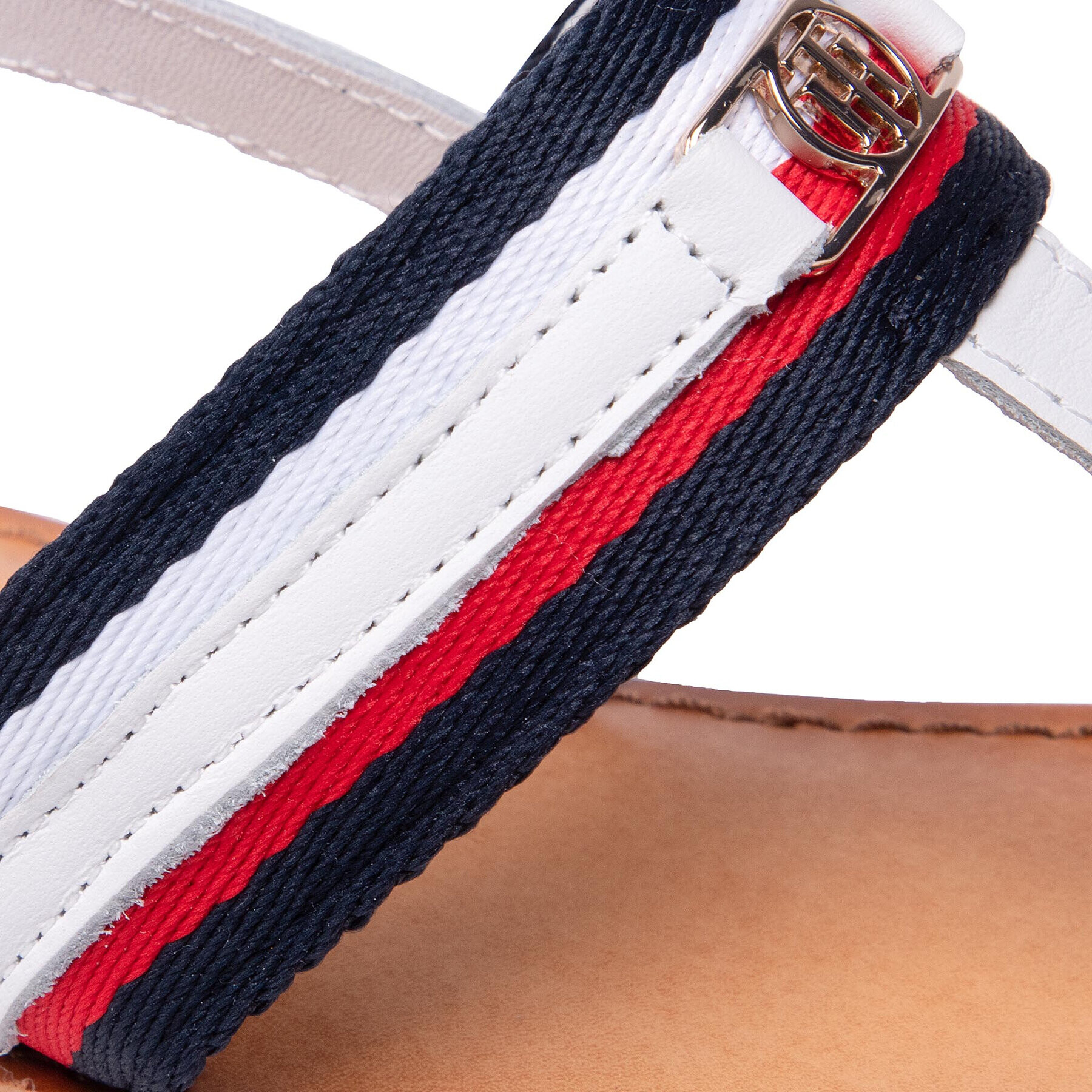 Tommy Hilfiger Sandali Corporate Webbing Flat Sandal FW0FW06232 Bela - Pepit.si