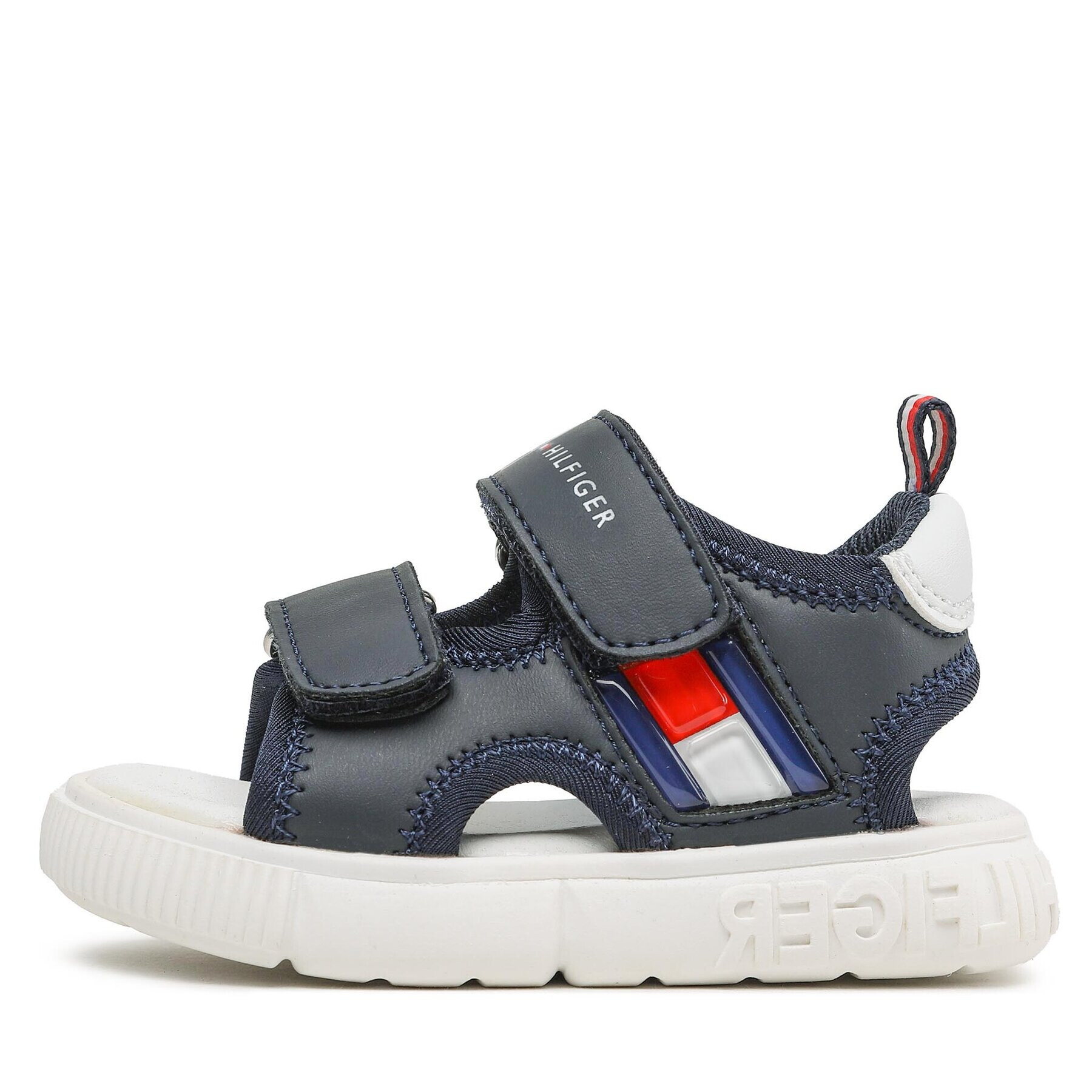 Tommy Hilfiger Sandali Flag Velcro Sandal T1B2-32900-1355 M Mornarsko modra - Pepit.si