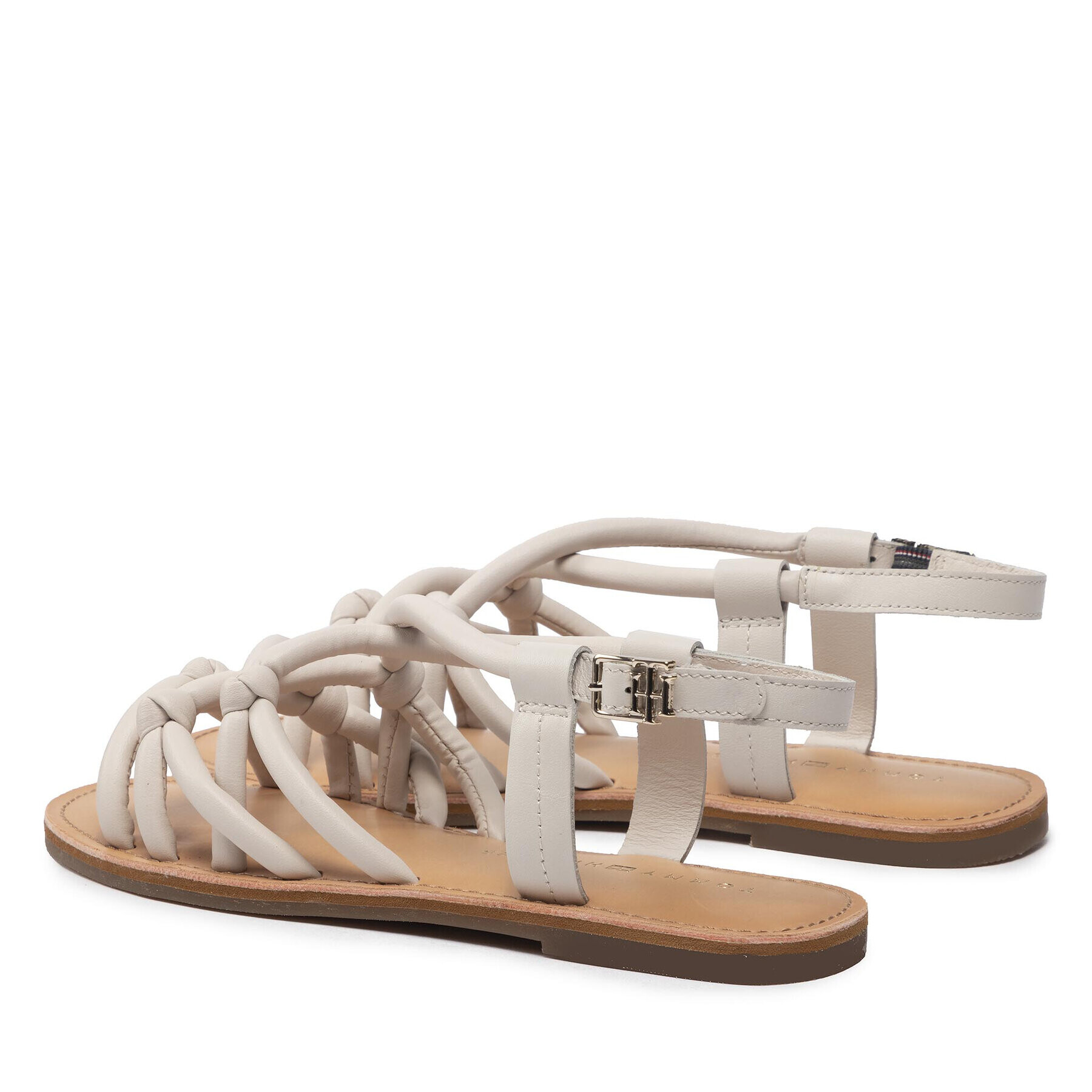 Tommy Hilfiger Sandali Flap Strappy Sandal FW0FW06668 Bela - Pepit.si