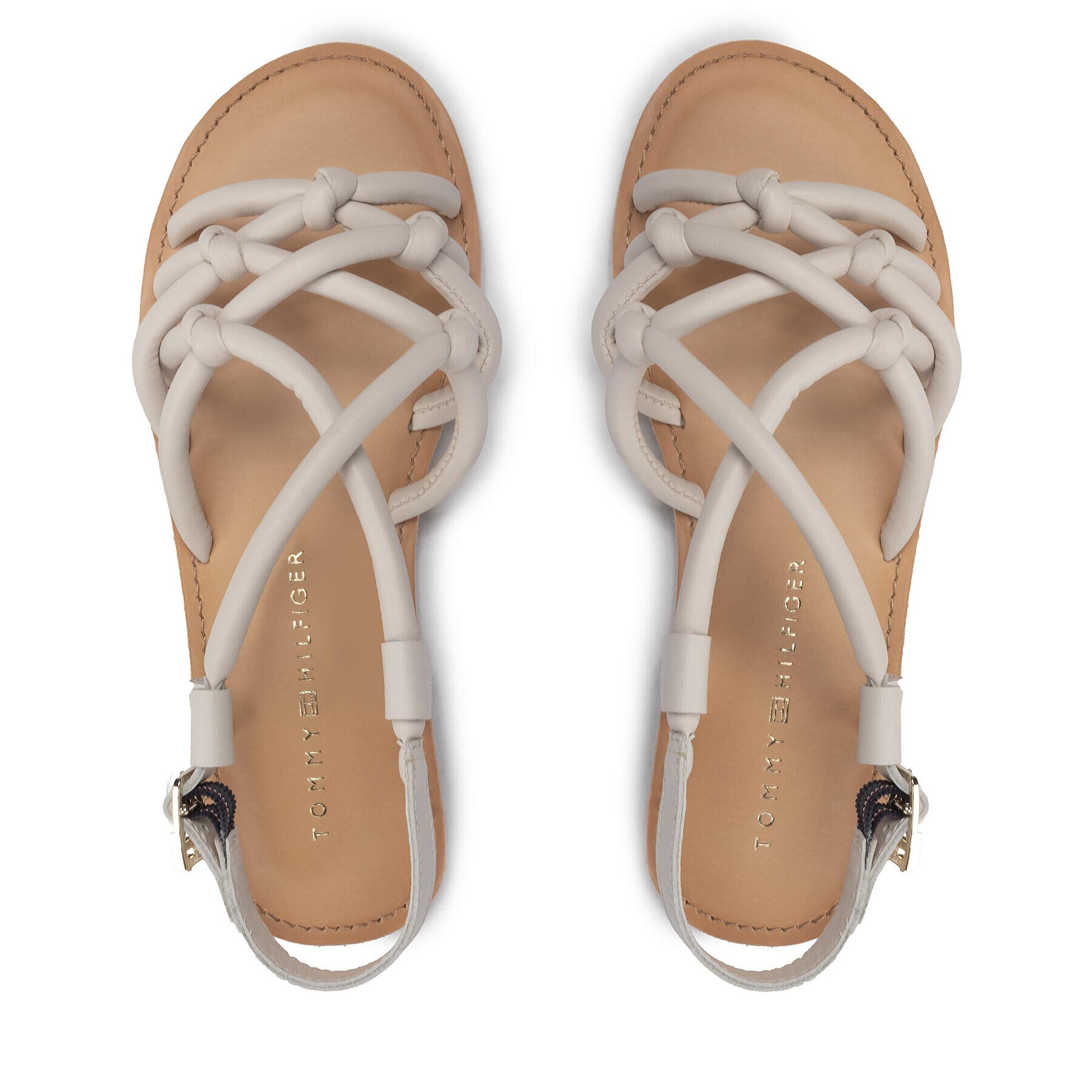 Tommy Hilfiger Sandali Flap Strappy Sandal FW0FW06668 Bela - Pepit.si