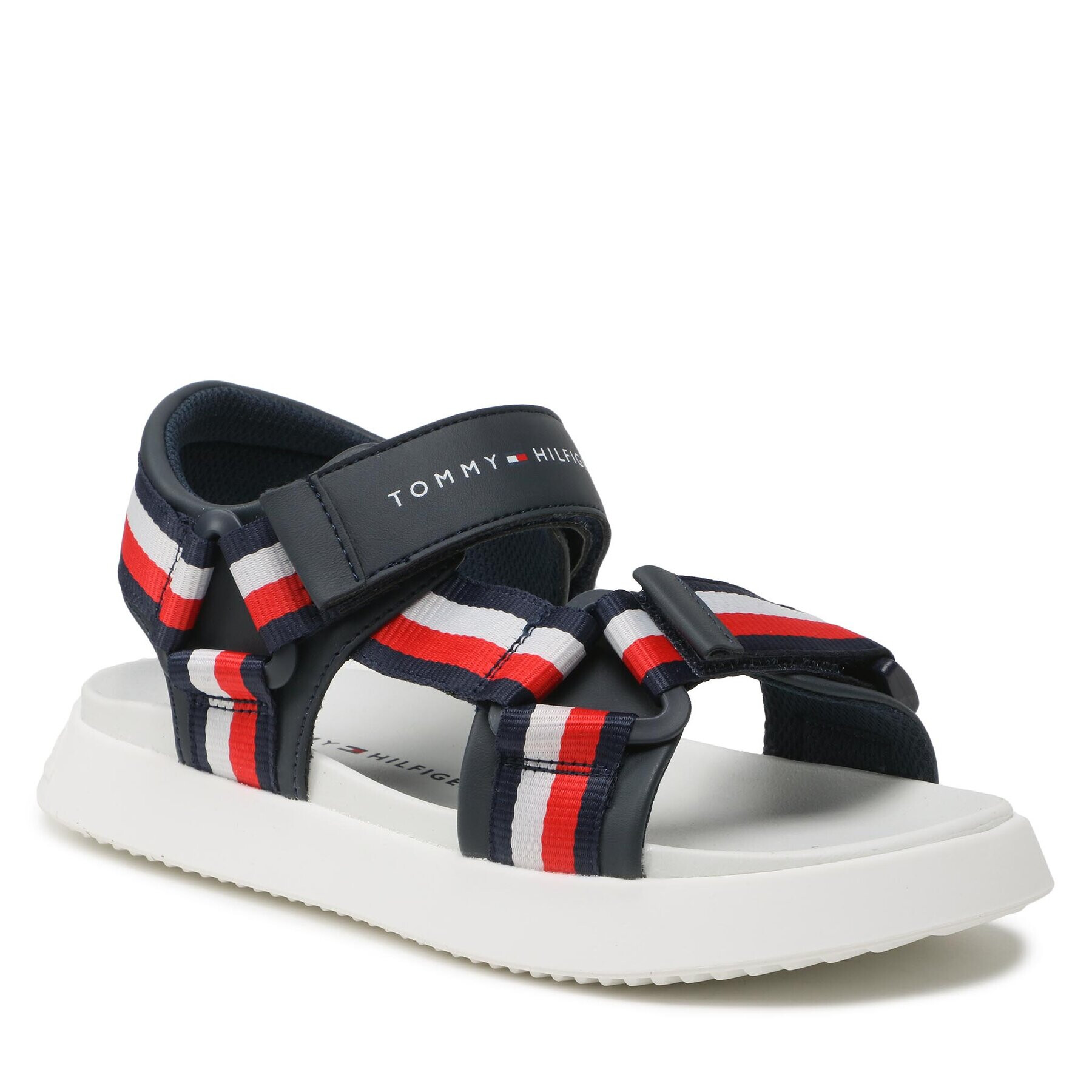 Tommy Hilfiger Sandali Stripes Sandal T3B2-32905-1355 S Mornarsko modra - Pepit.si