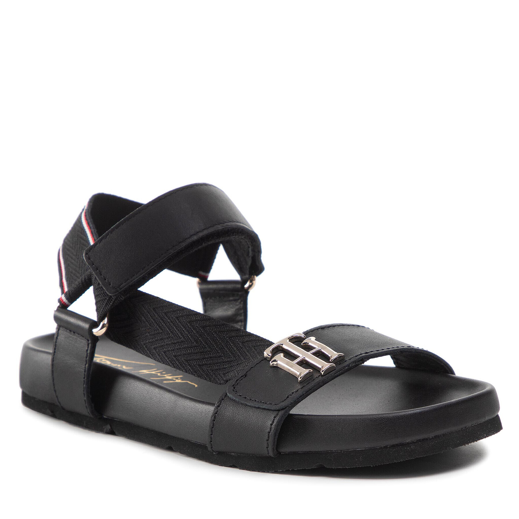 Tommy Hilfiger Sandali Th Hardware Sporty Sandal FW0FW06231 Črna - Pepit.si