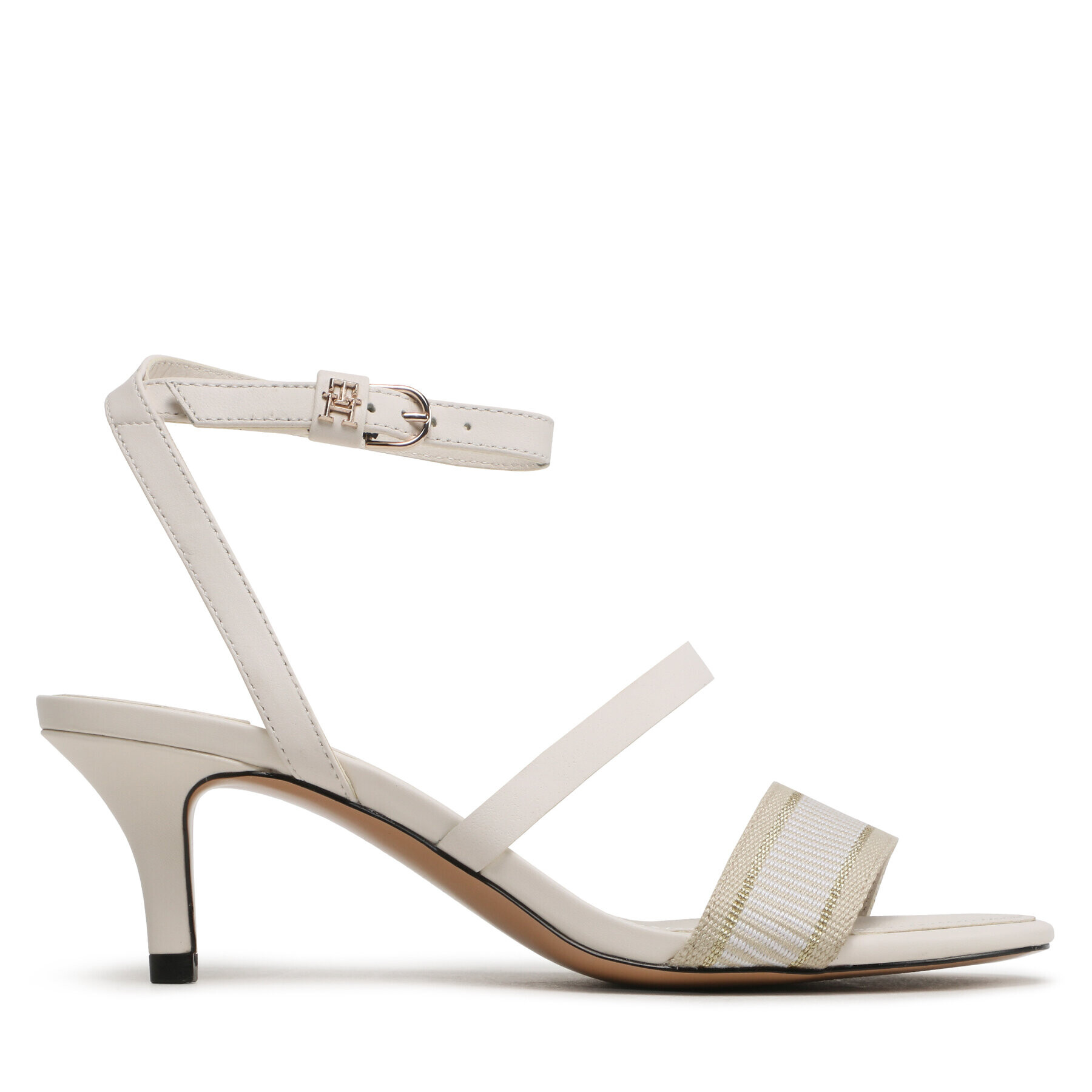 Tommy Hilfiger Sandali Th Webbing Mid Heel Sandal FW0FW07276 Bela - Pepit.si