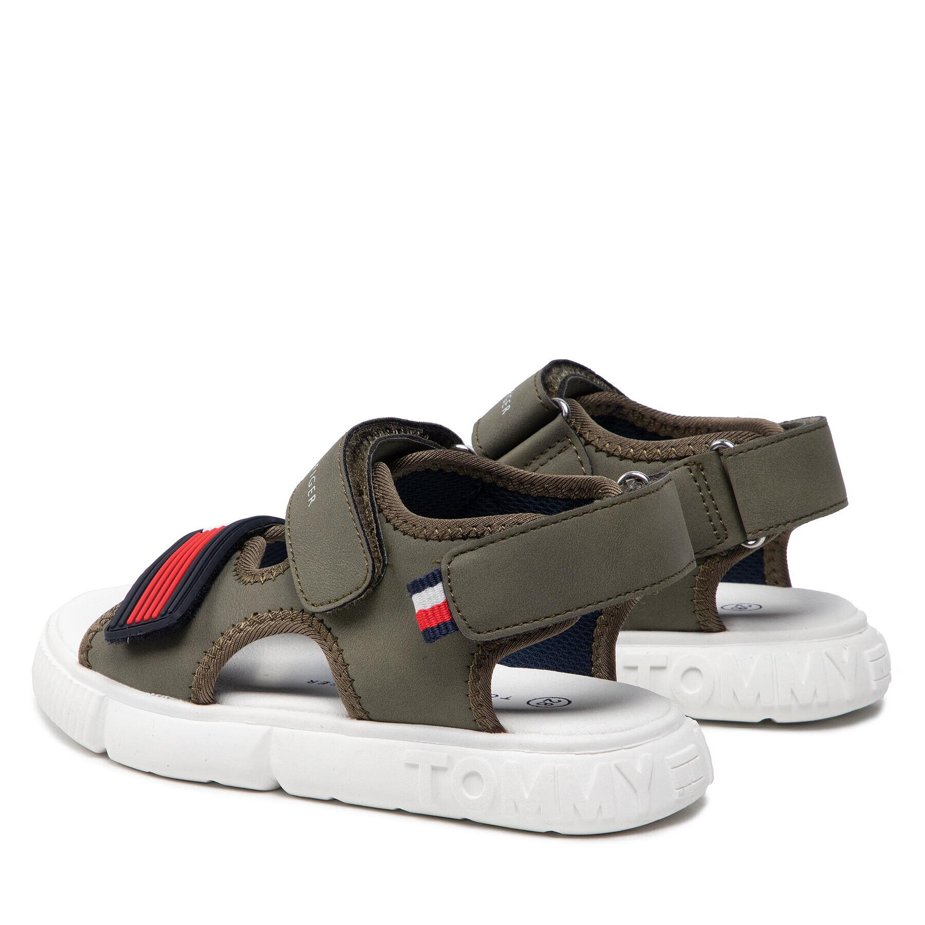 Tommy Hilfiger Sandali Velcro Sandal Military Green T1B2-32252-1357 S Zelena - Pepit.si