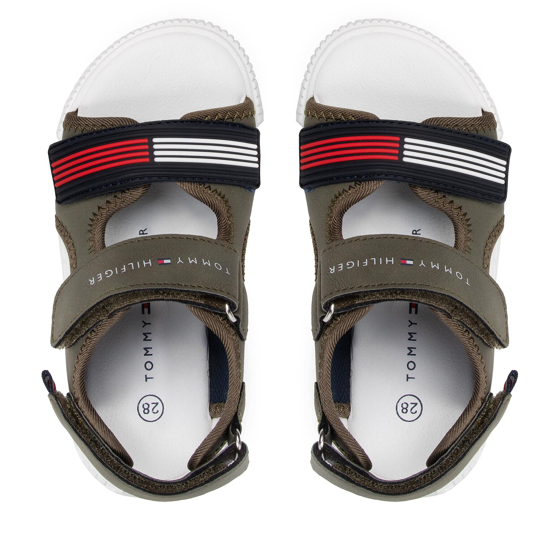 Tommy Hilfiger Sandali Velcro Sandal Military Green T1B2-32252-1357 S Zelena - Pepit.si