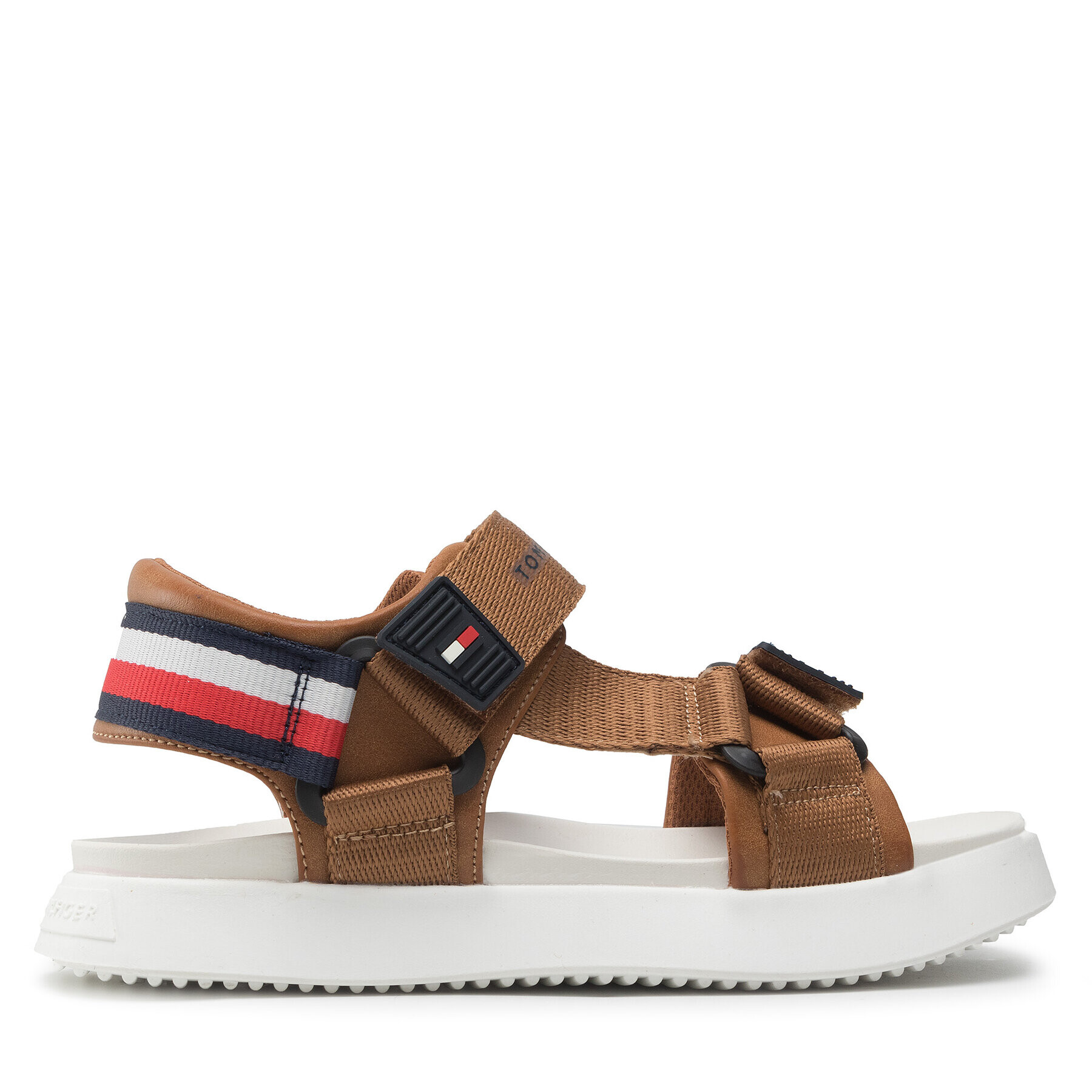 Tommy Hilfiger Sandali Velcro Sandal T3B2-32256-0208 S Rjava - Pepit.si