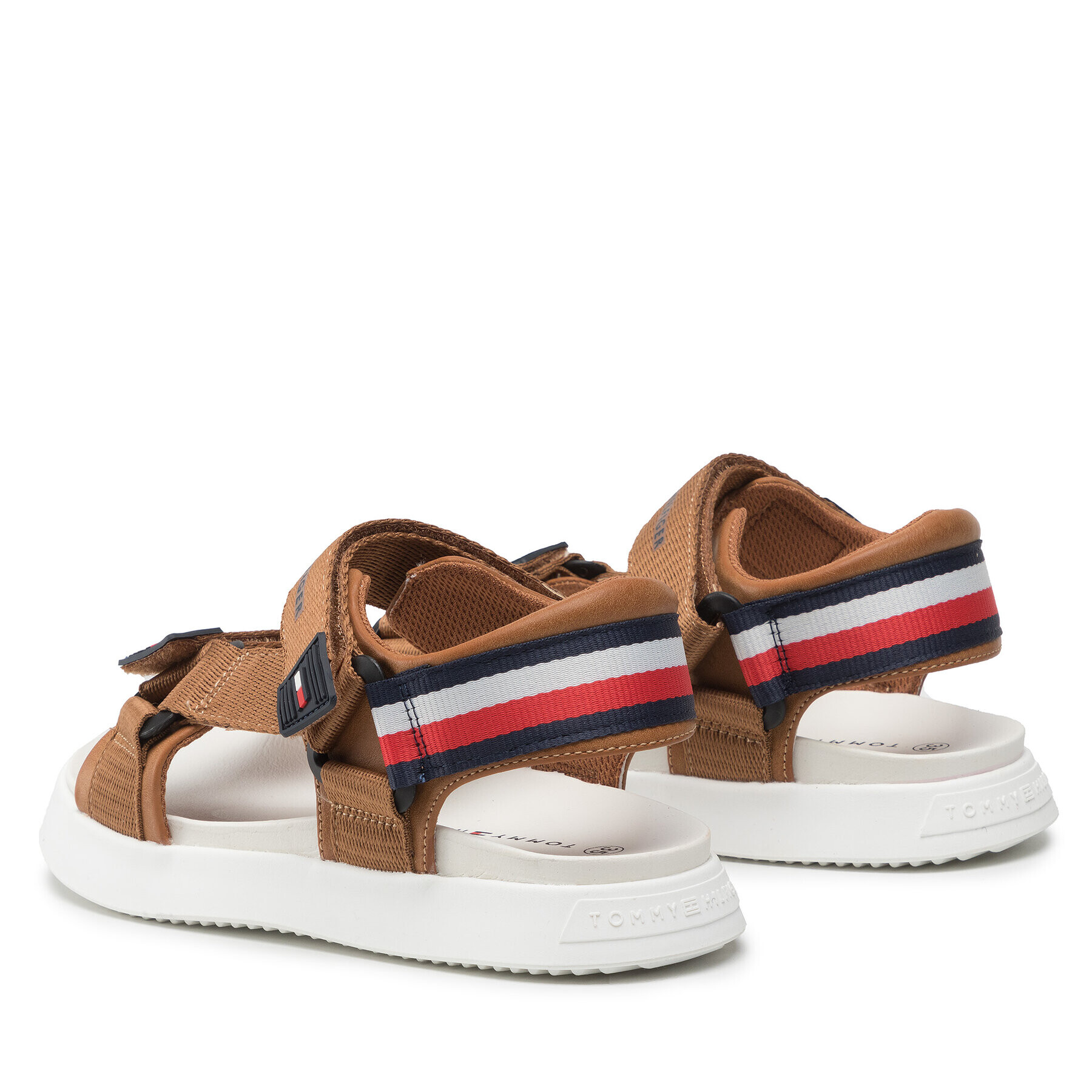 Tommy Hilfiger Sandali Velcro Sandal T3B2-32256-0208 S Rjava - Pepit.si