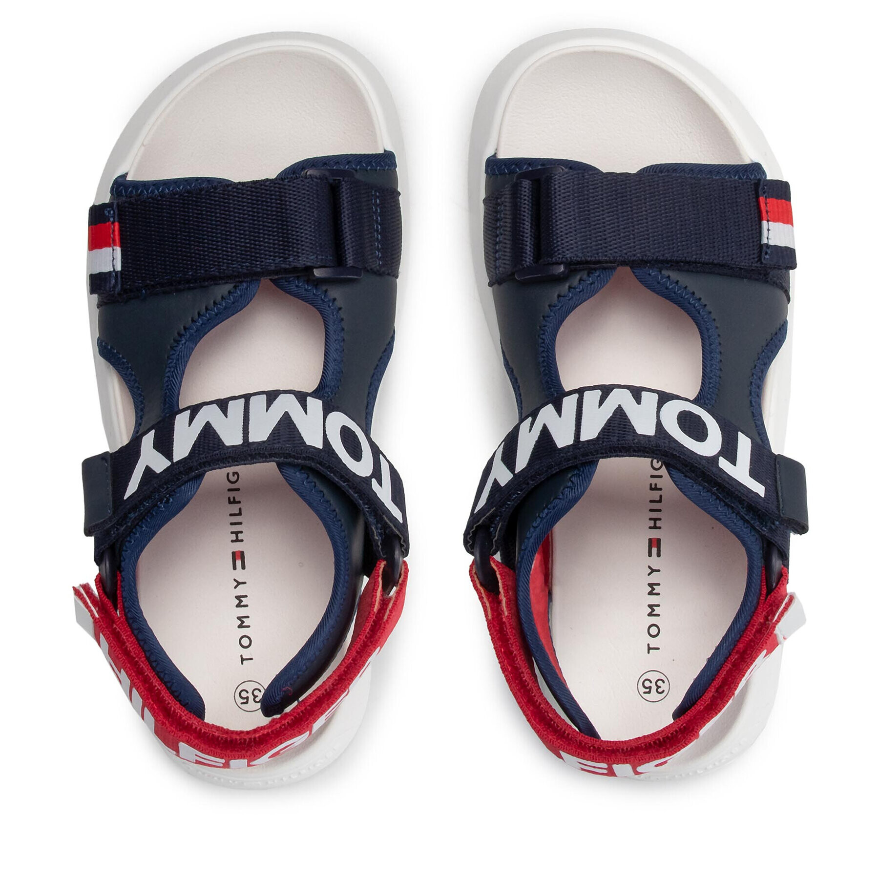 Tommy Hilfiger Sandali Velcro Sandal T3B2-32257-0208 S Mornarsko modra - Pepit.si