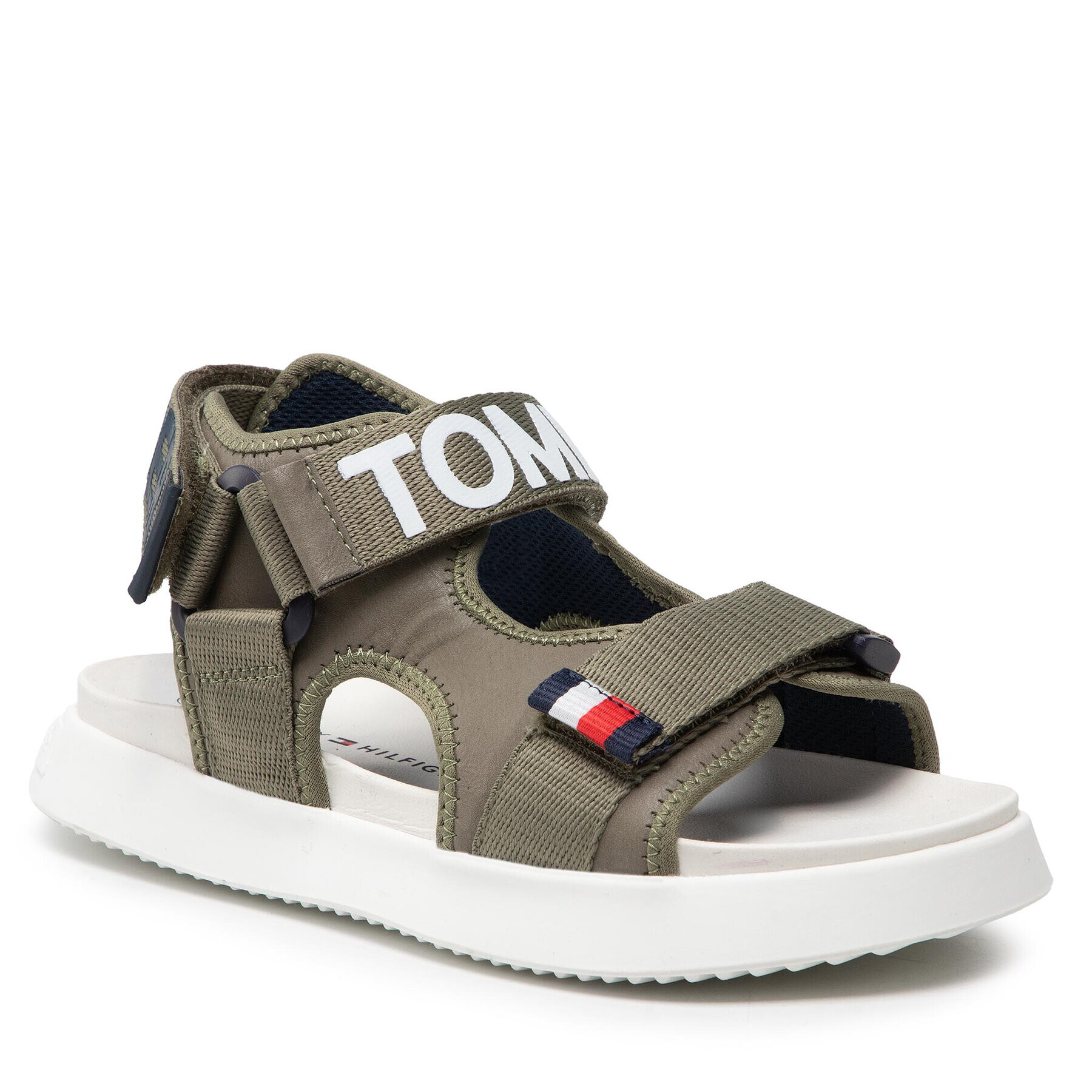 Tommy Hilfiger Sandali Velcro Sandal T3B2-32257-0208 S Zelena - Pepit.si