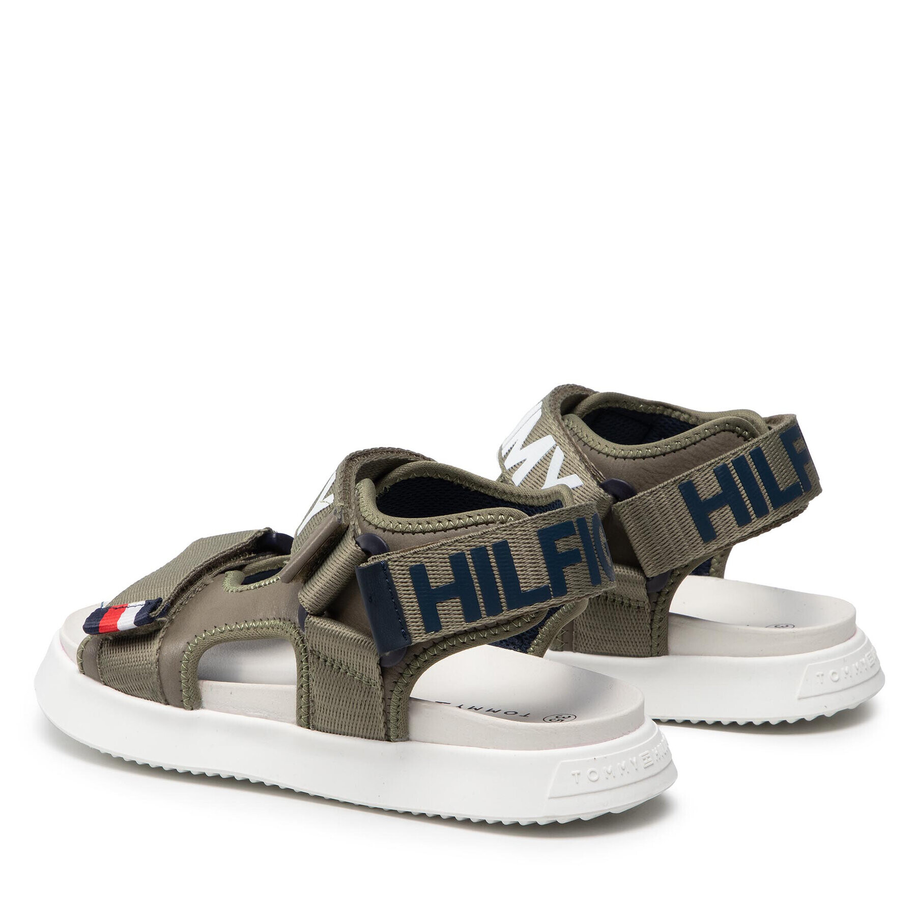 Tommy Hilfiger Sandali Velcro Sandal T3B2-32257-0208 S Zelena - Pepit.si