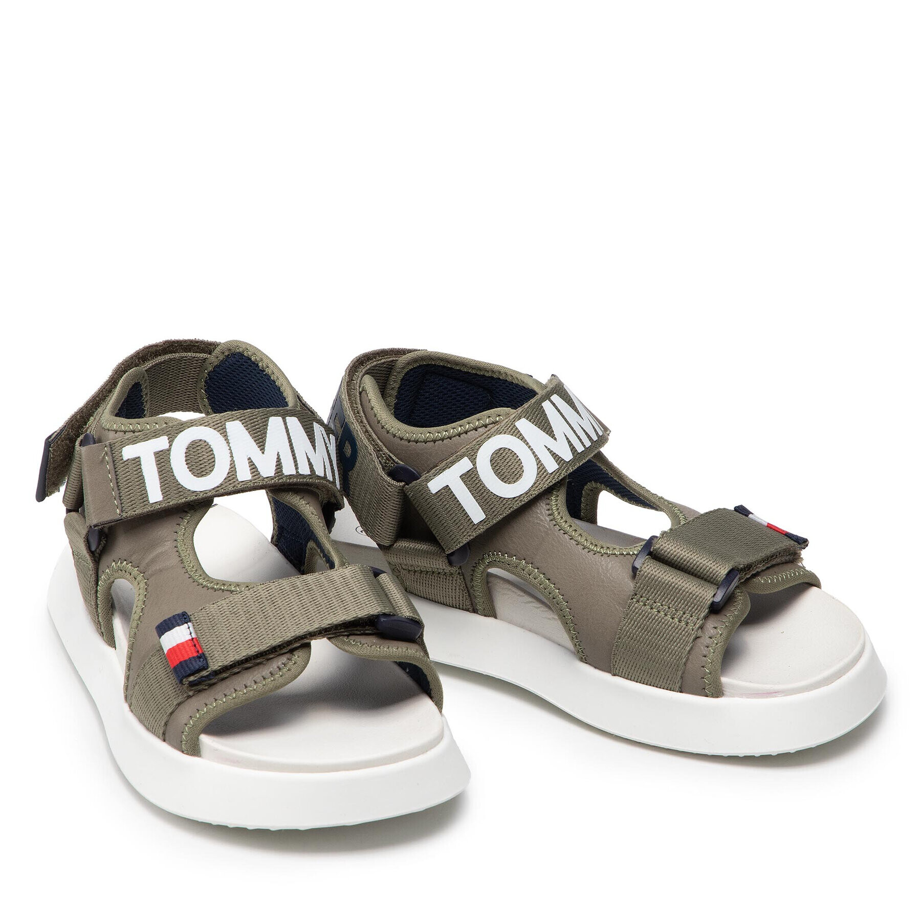 Tommy Hilfiger Sandali Velcro Sandal T3B2-32257-0208 S Zelena - Pepit.si