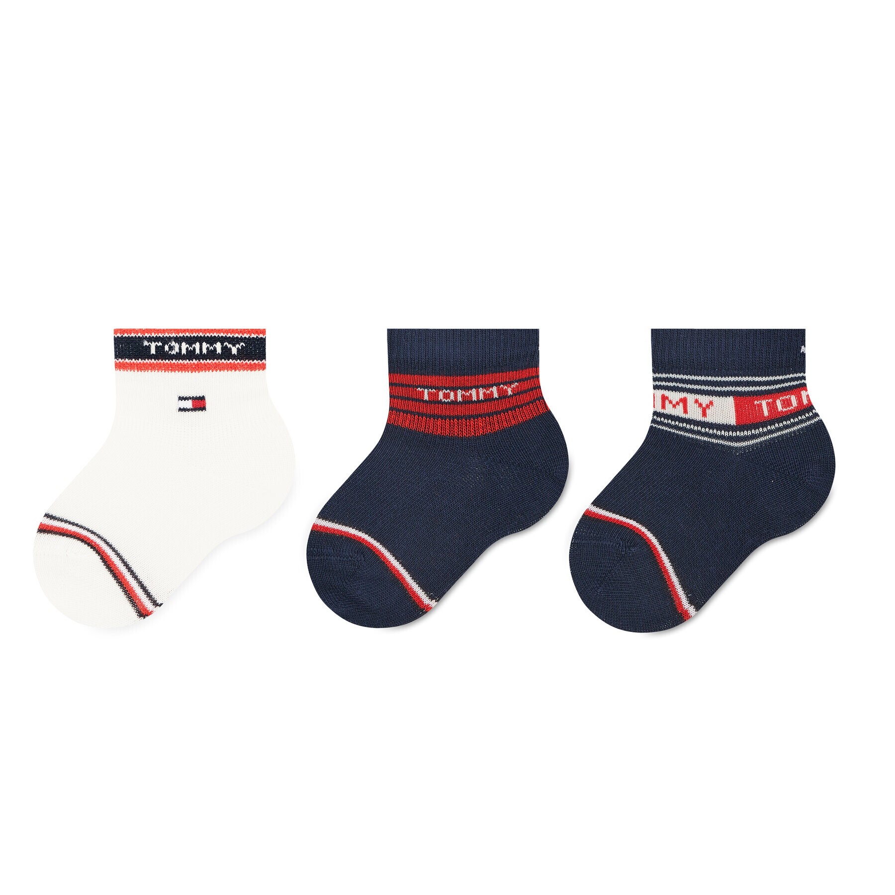 Tommy Hilfiger Set 3 parov otroških visokih nogavic 701220278 Pisana - Pepit.si