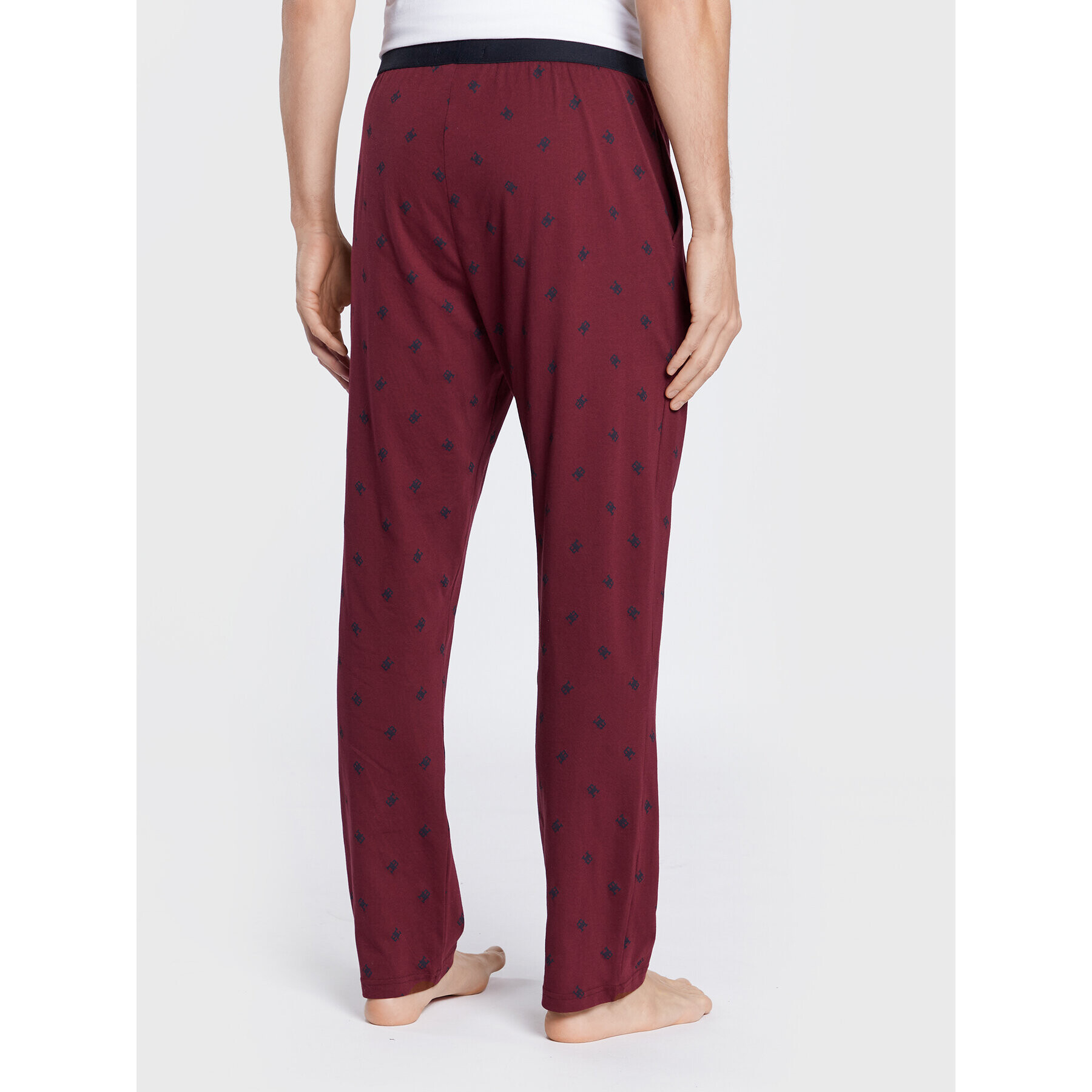 Tommy Hilfiger Spodnji del pižame Print UM0UM01919 Bordo rdeča Regular Fit - Pepit.si