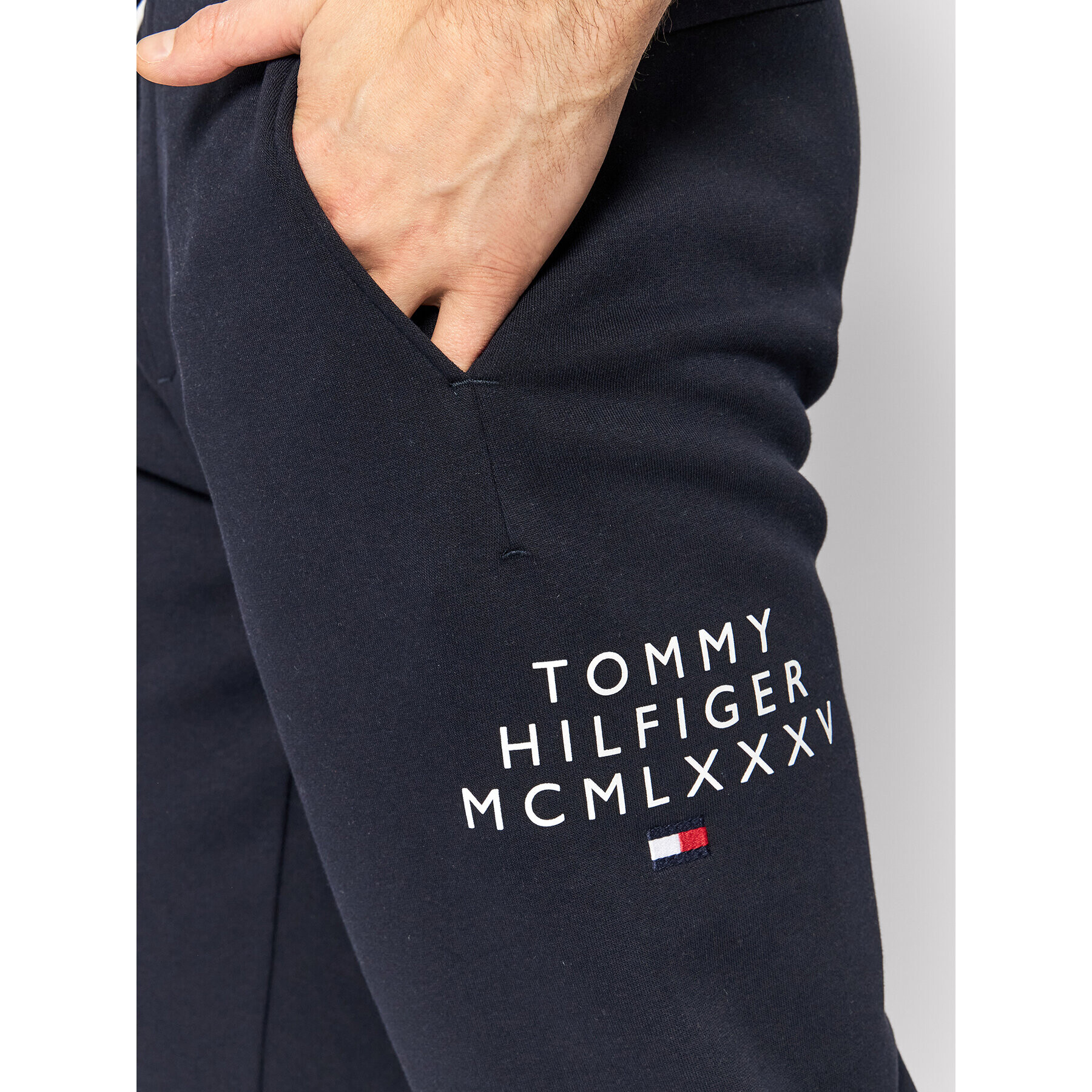 Tommy Hilfiger Spodnji del trenirke Centre Graphic MW0MW24539 Mornarsko modra Regular Fit - Pepit.si