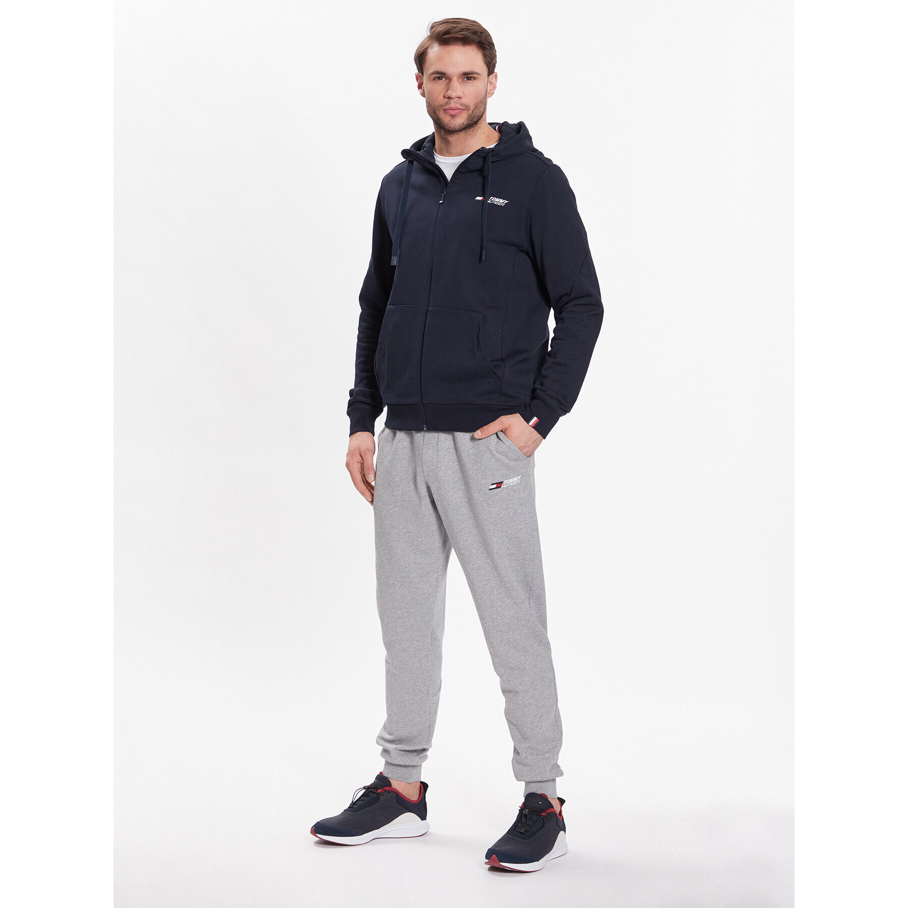 Tommy Hilfiger Spodnji del trenirke Essential MW0MW30397 Siva Regular Fit - Pepit.si